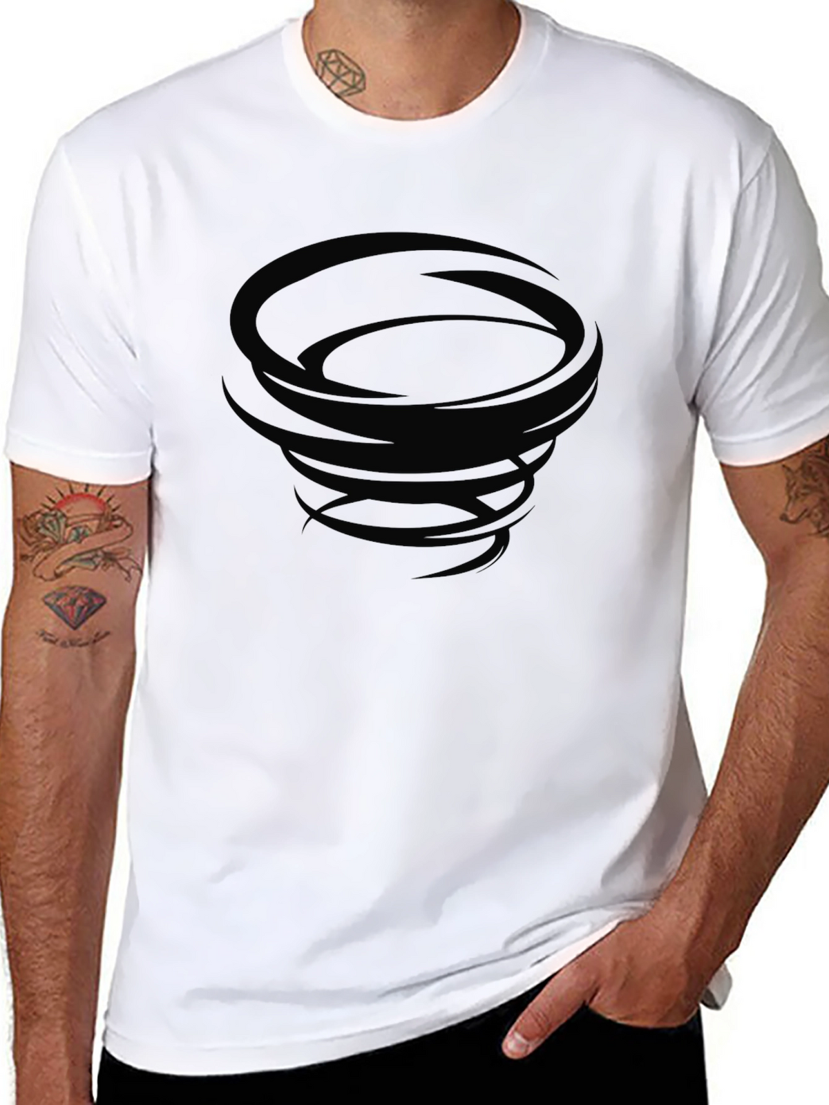Tornado Graphic Black Tee - Soft Cotton Casual Wear