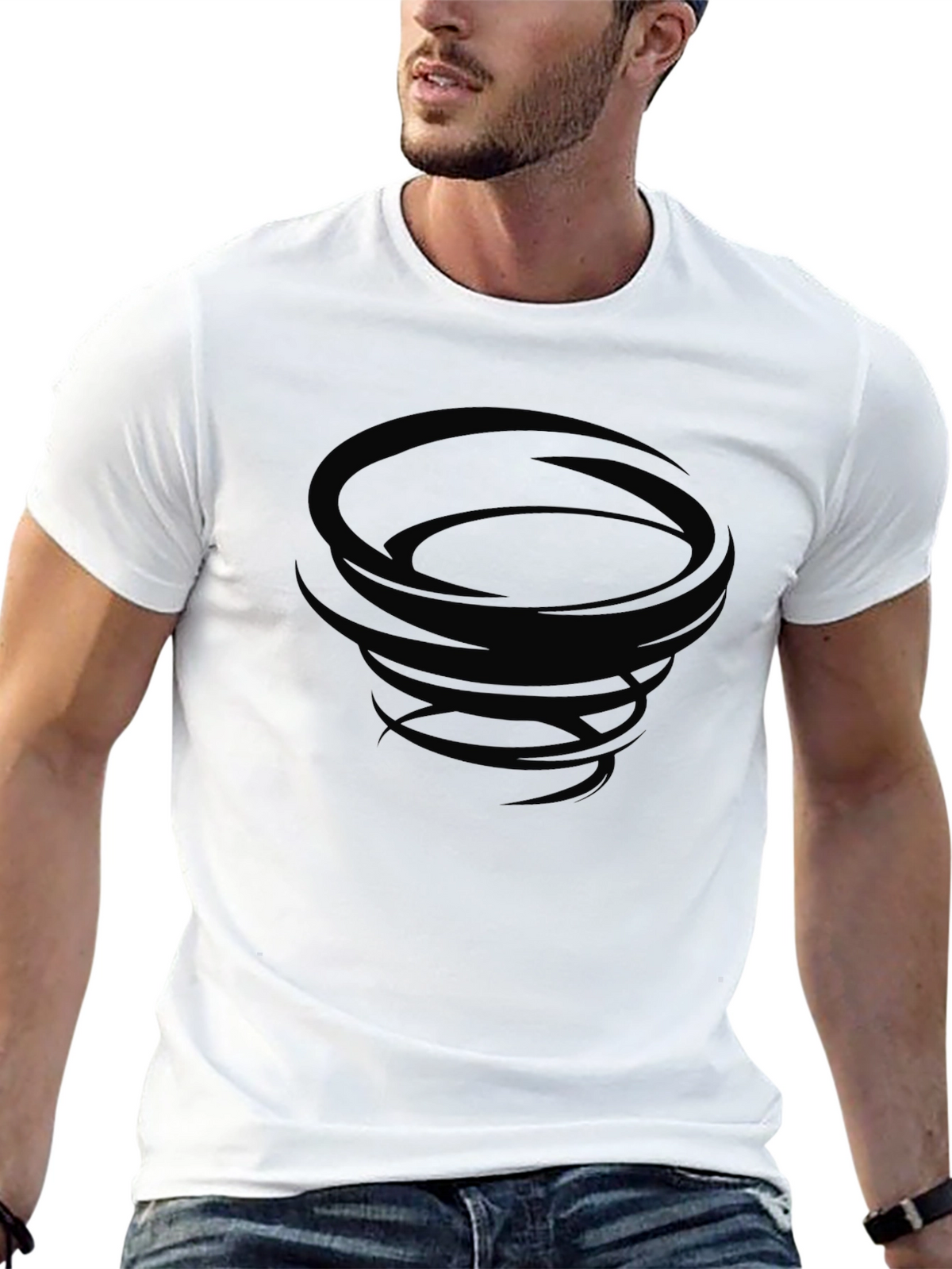 Tornado Graphic Black Tee - Soft Cotton Casual Wear