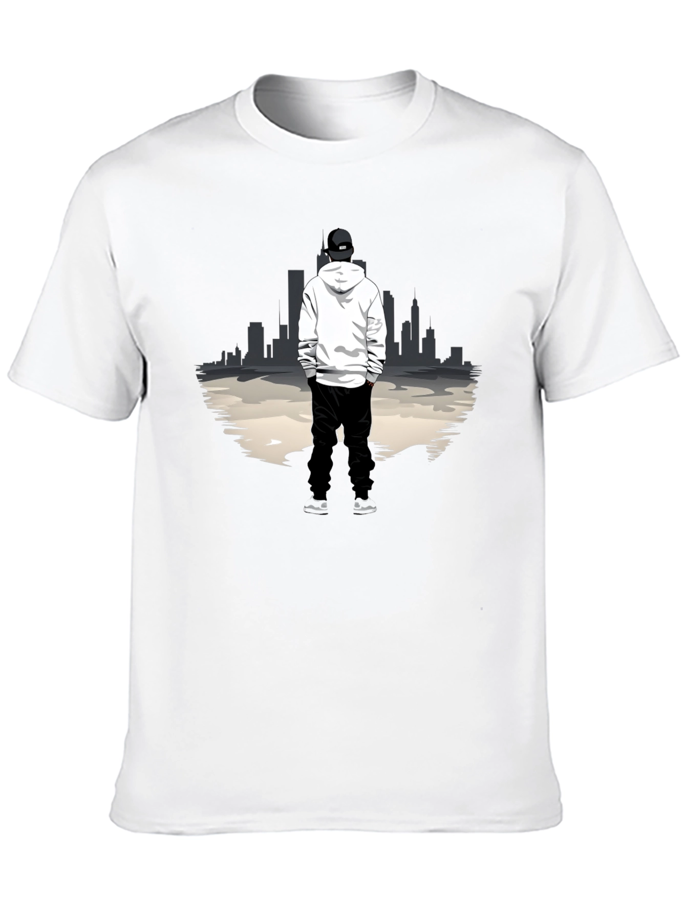 Urban Graphic Tee: Cityscape Silhouette