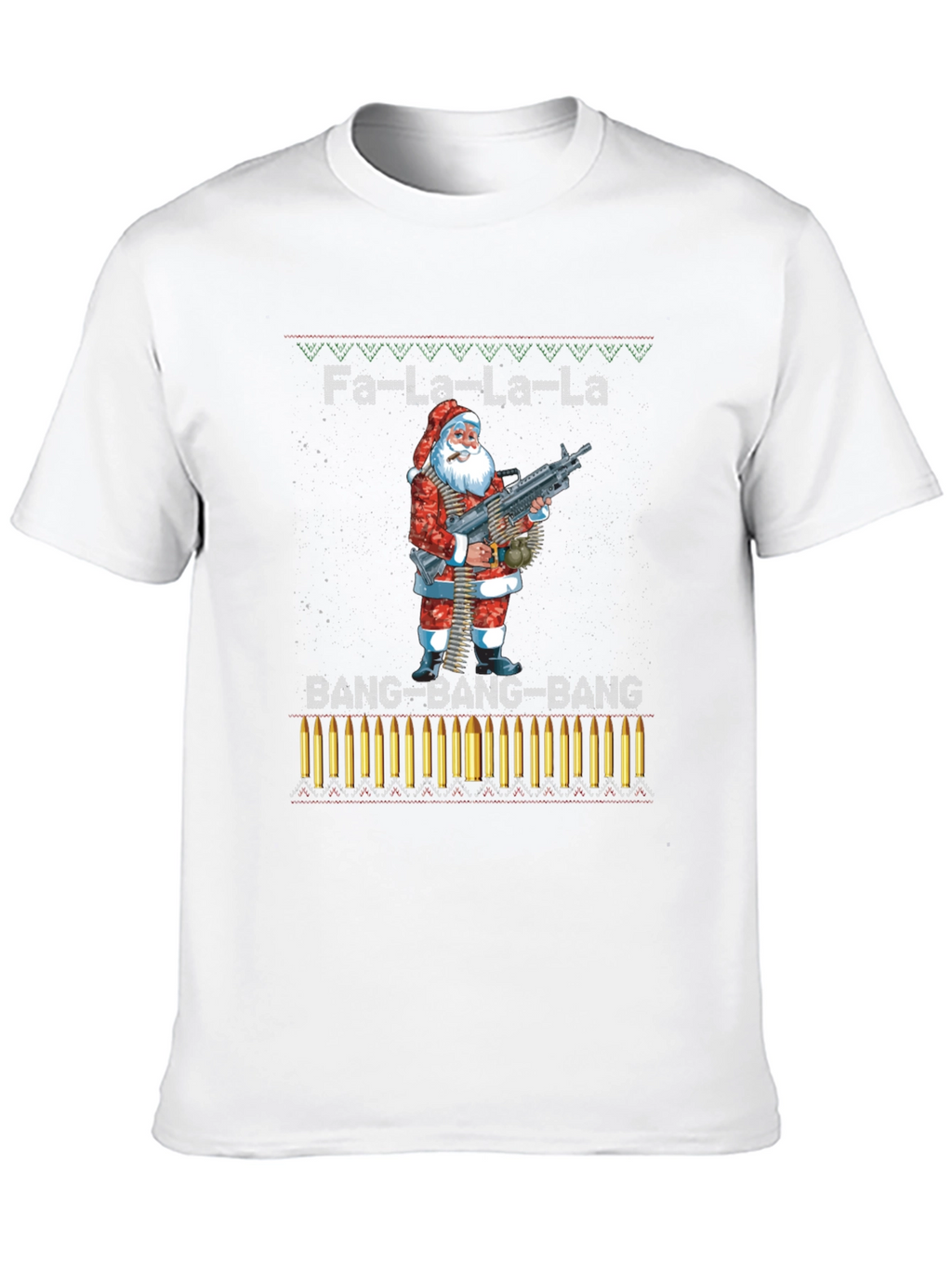Fa-La-La-La-La Santa Machine Gun T-Shirt
