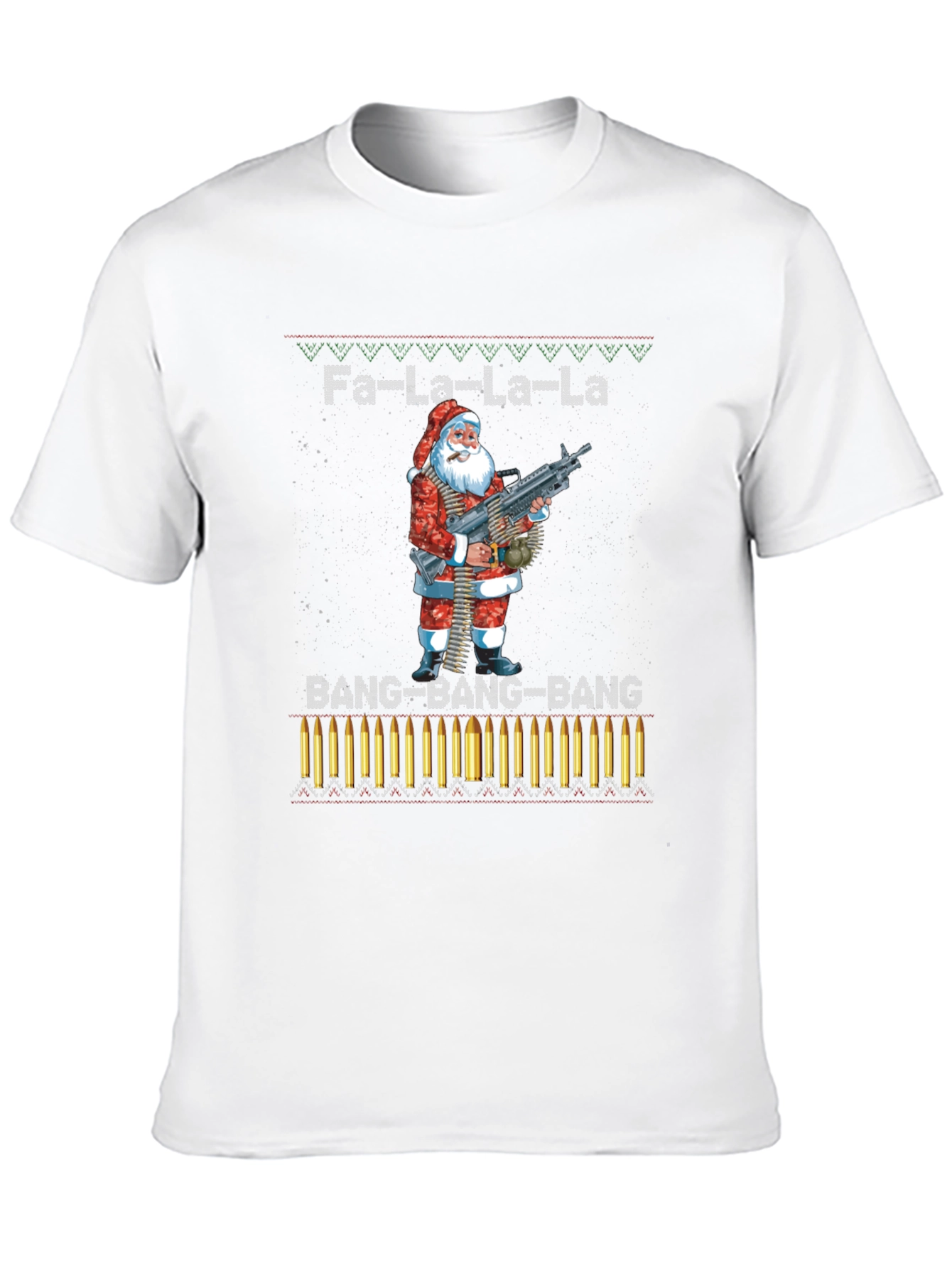 Fa-La-La-La-La Santa Machine Gun T-Shirt