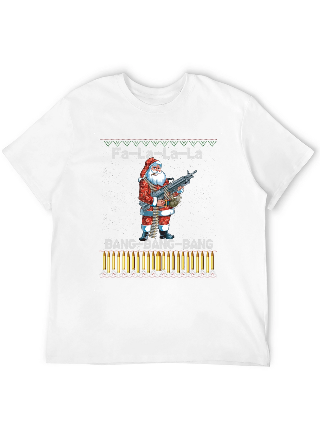 Fa-La-La-La-La Santa Machine Gun T-Shirt