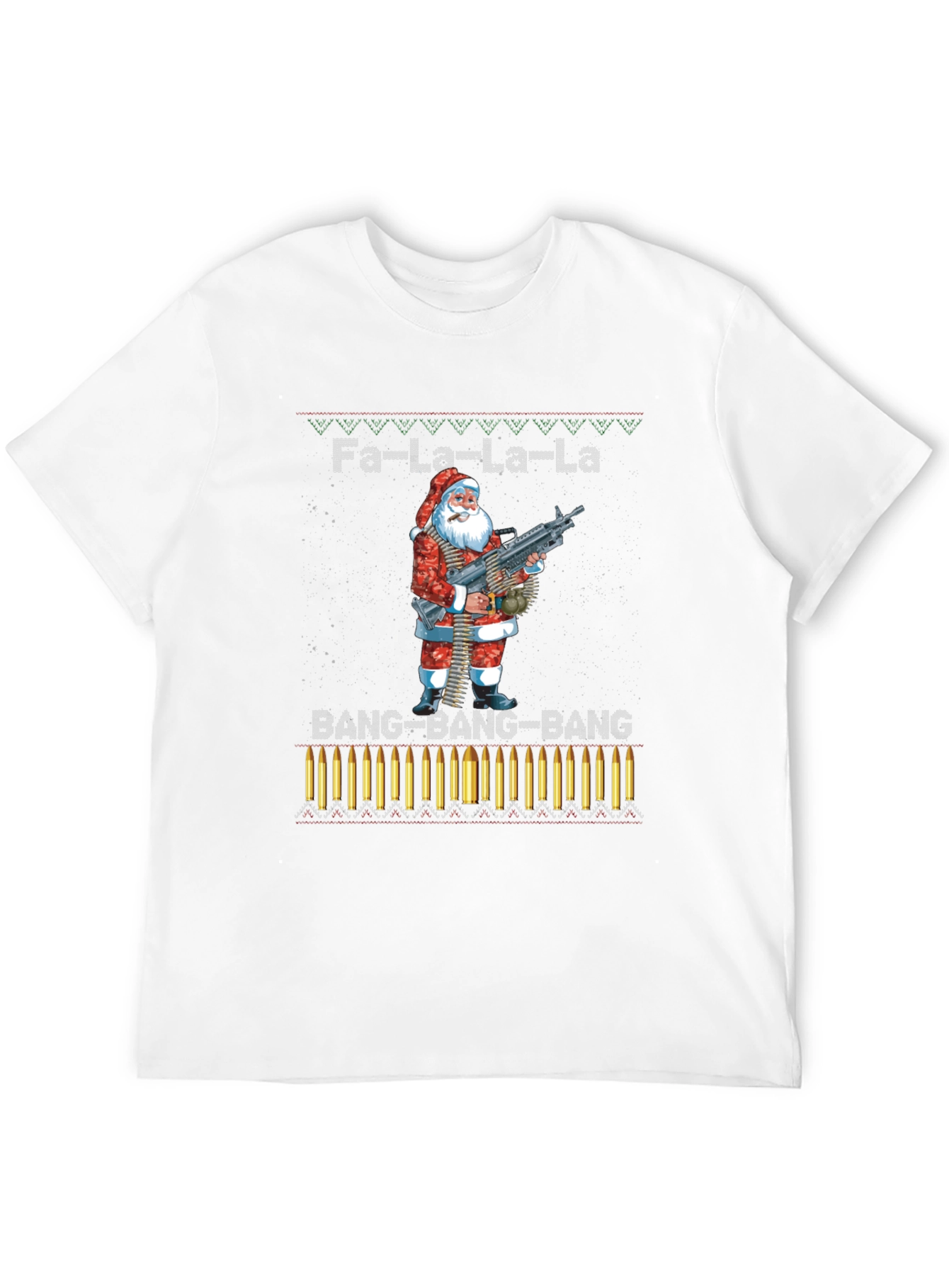 Fa-La-La-La-La Santa Machine Gun T-Shirt