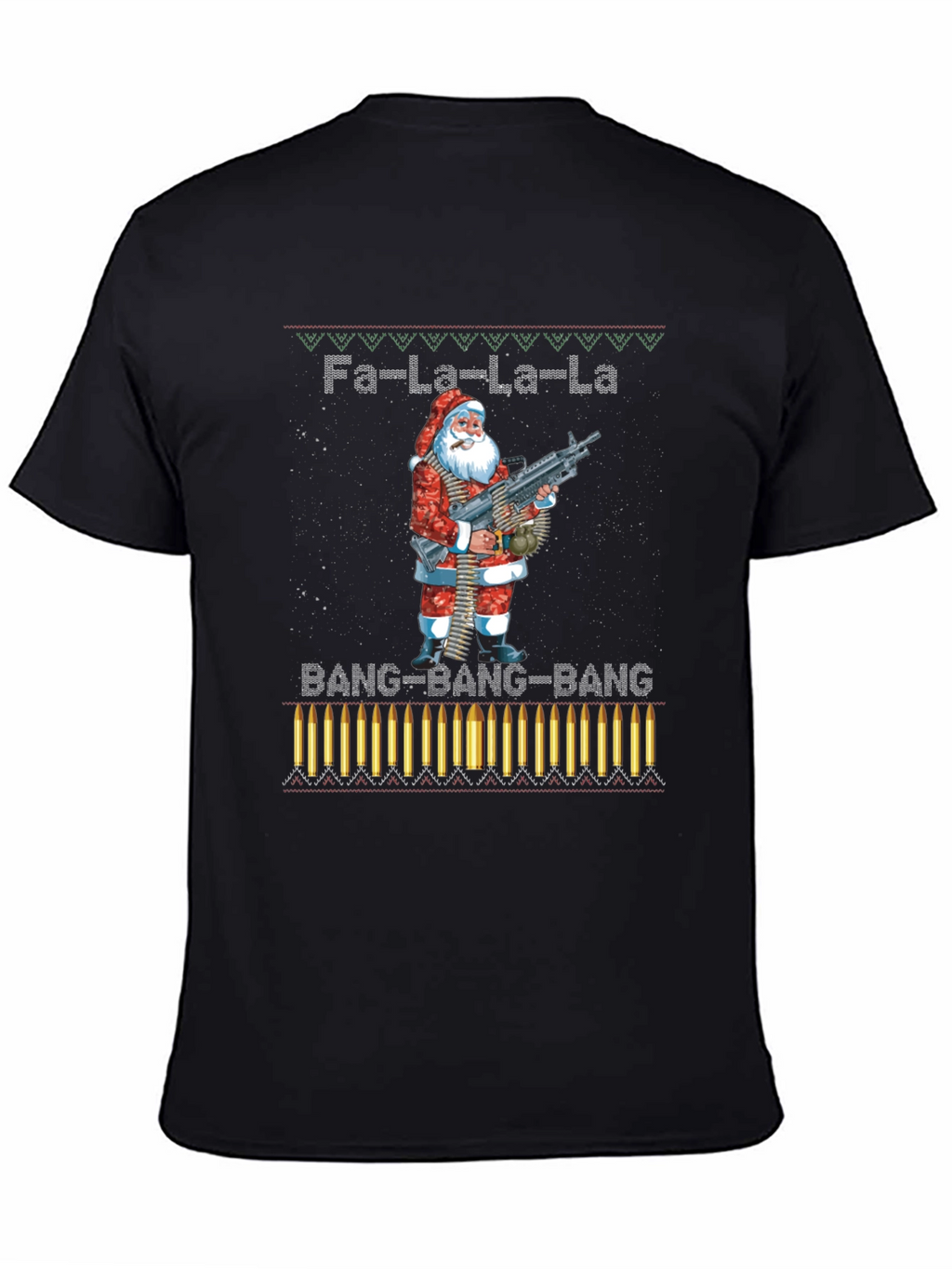 Fa-La-La-La-La Santa Machine Gun T-Shirt