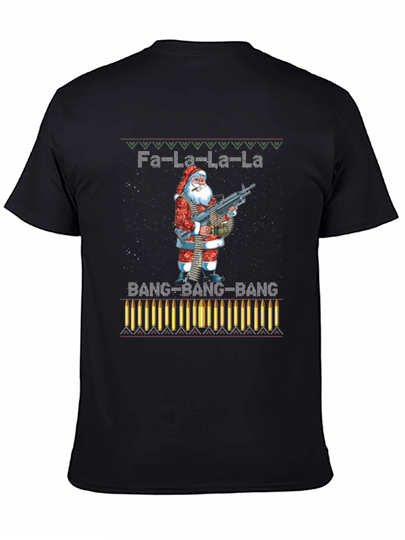 Fa-La-La-La-La Santa Machine Gun T-Shirt
