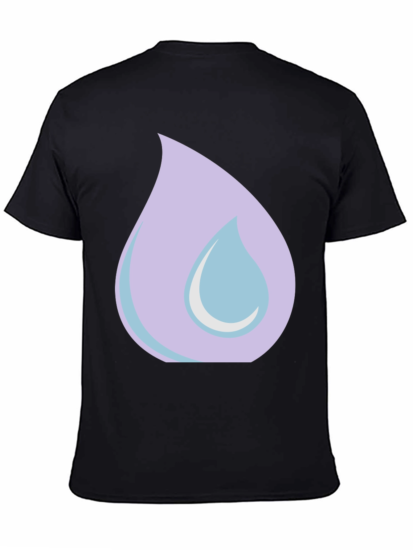 Lilac Tear Graphic Black T-Shirt