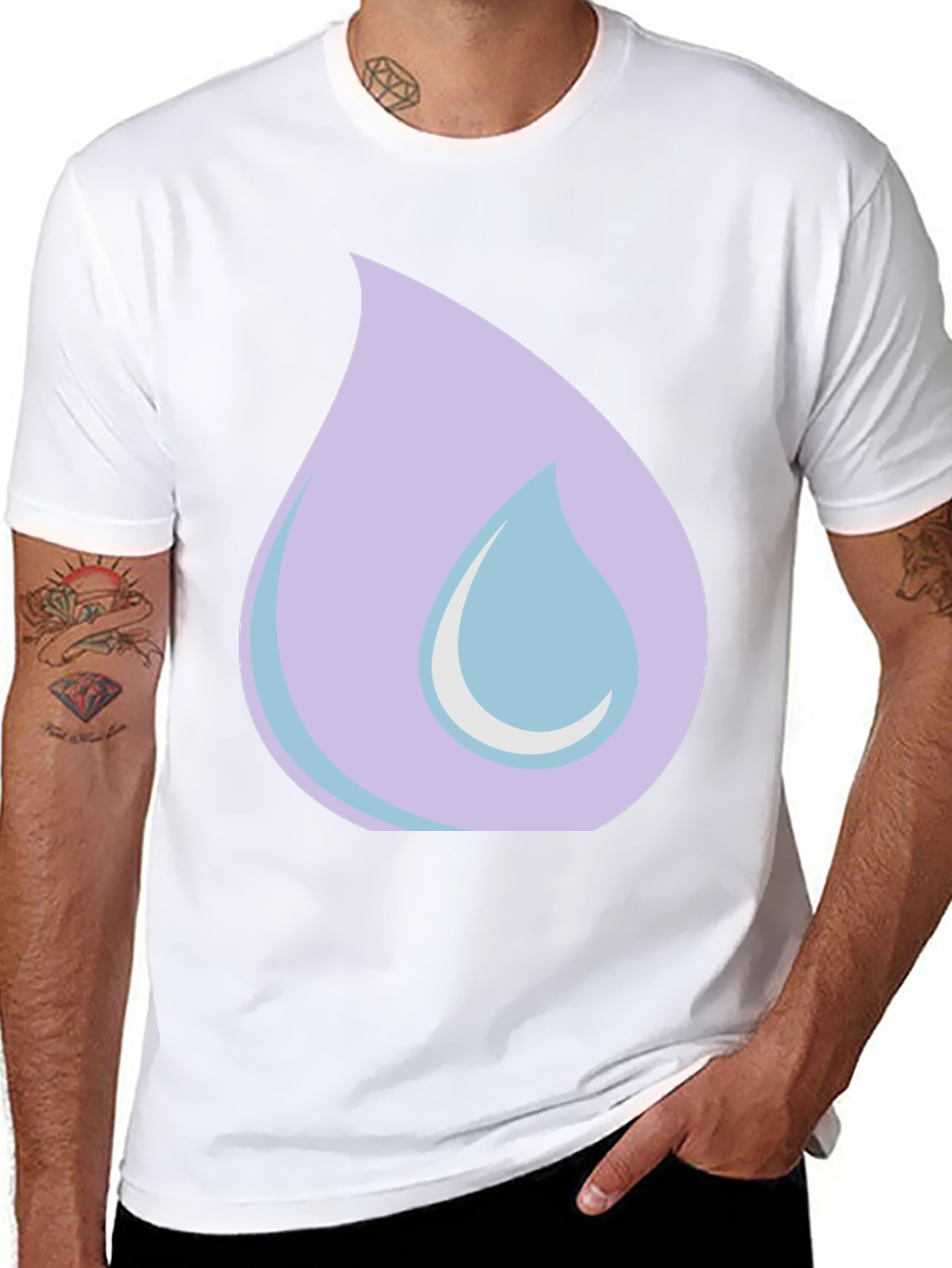 Lilac Tear Graphic Black T-Shirt