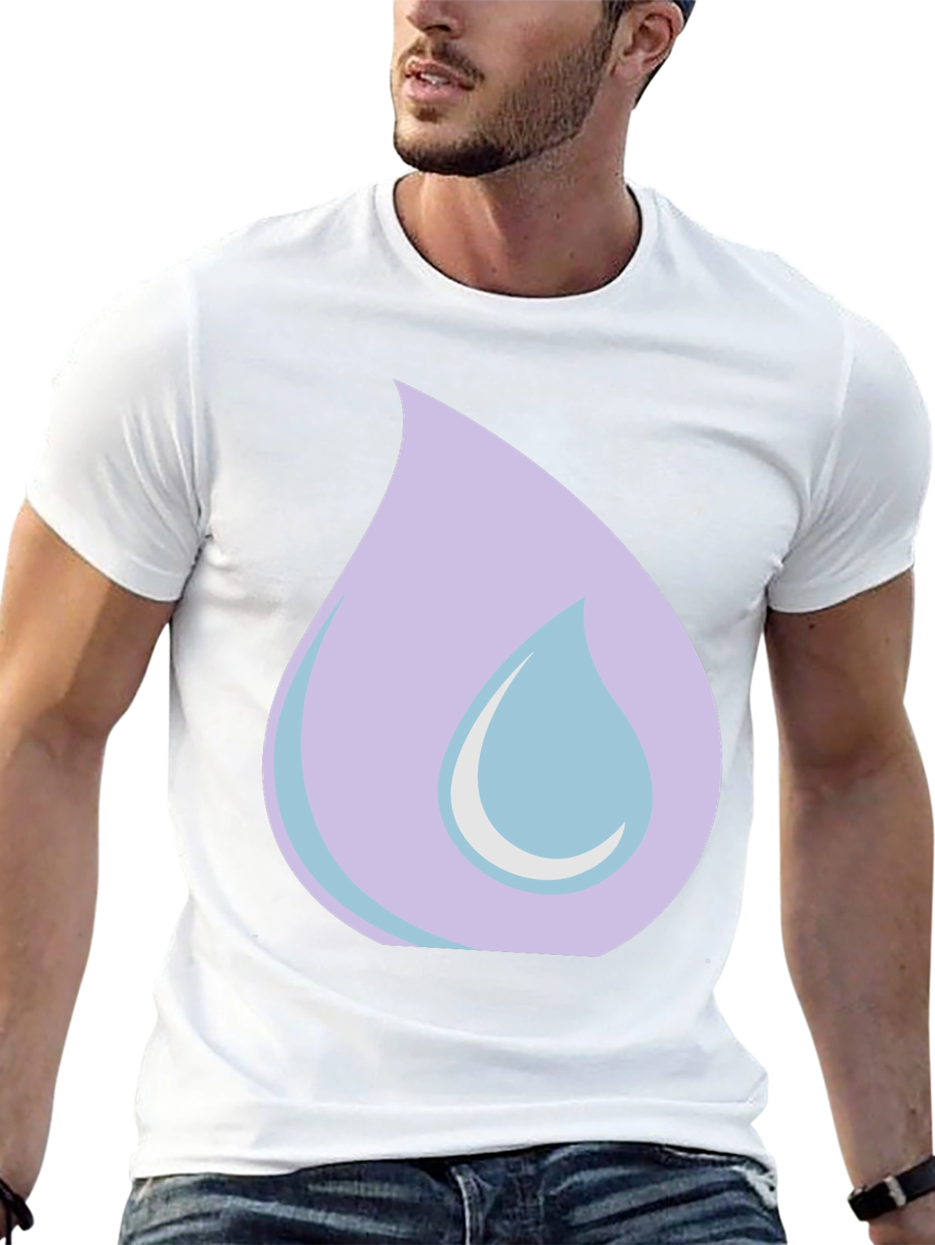 Lilac Tear Graphic Black T-Shirt