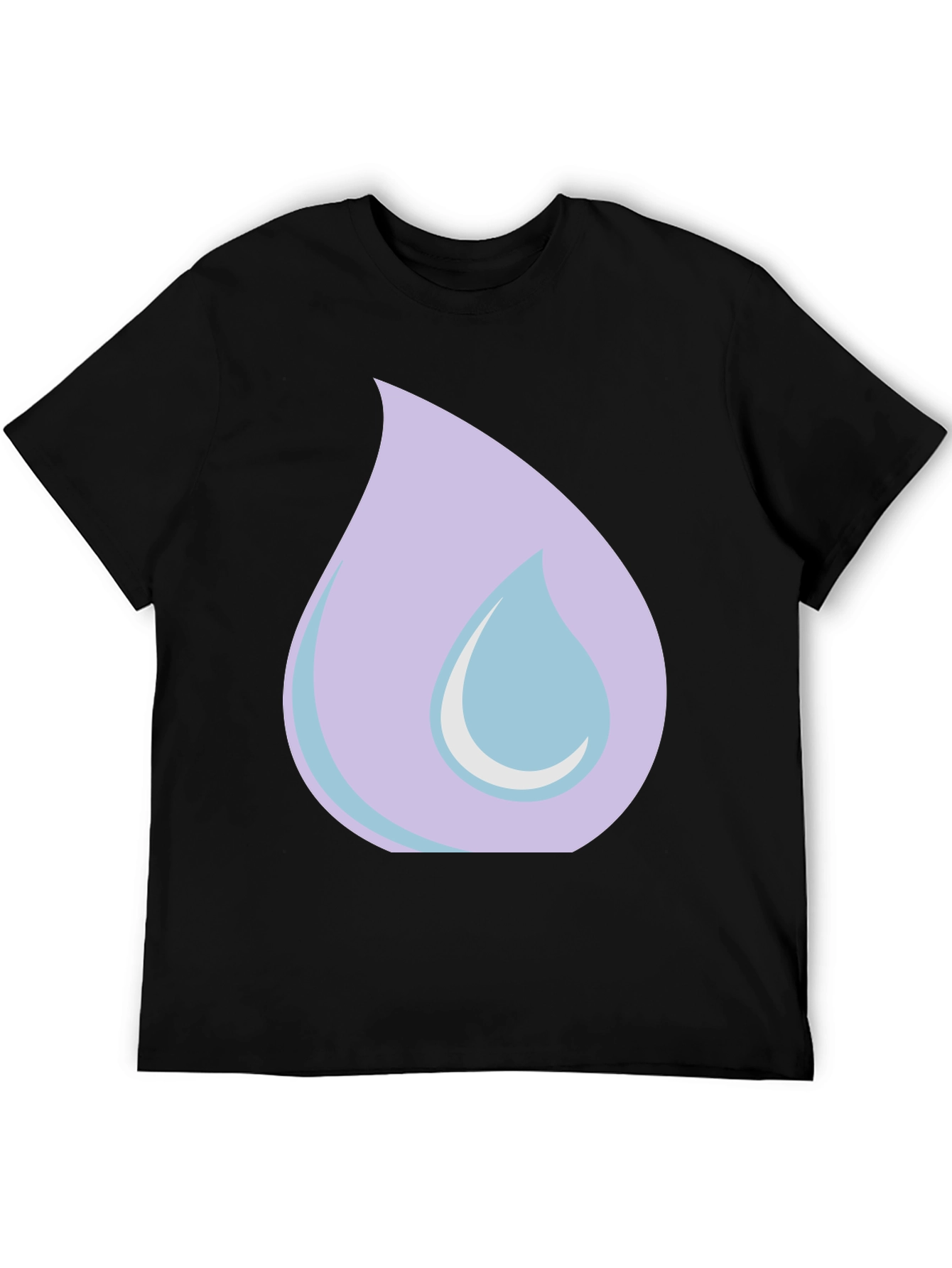 Lilac Tear Graphic Black T-Shirt