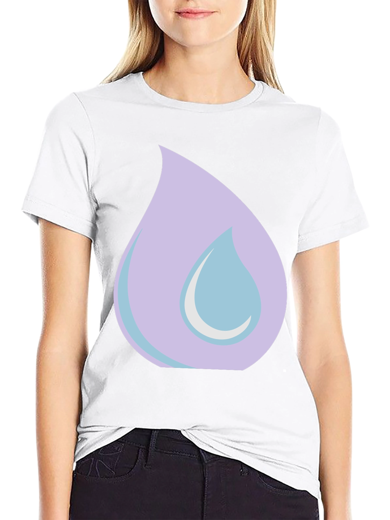 Lilac Tear Graphic Black T-Shirt