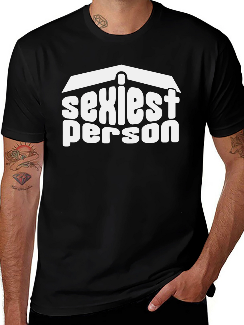 Sexiest Person Graphic Tee - Black Cotton T-Shirt