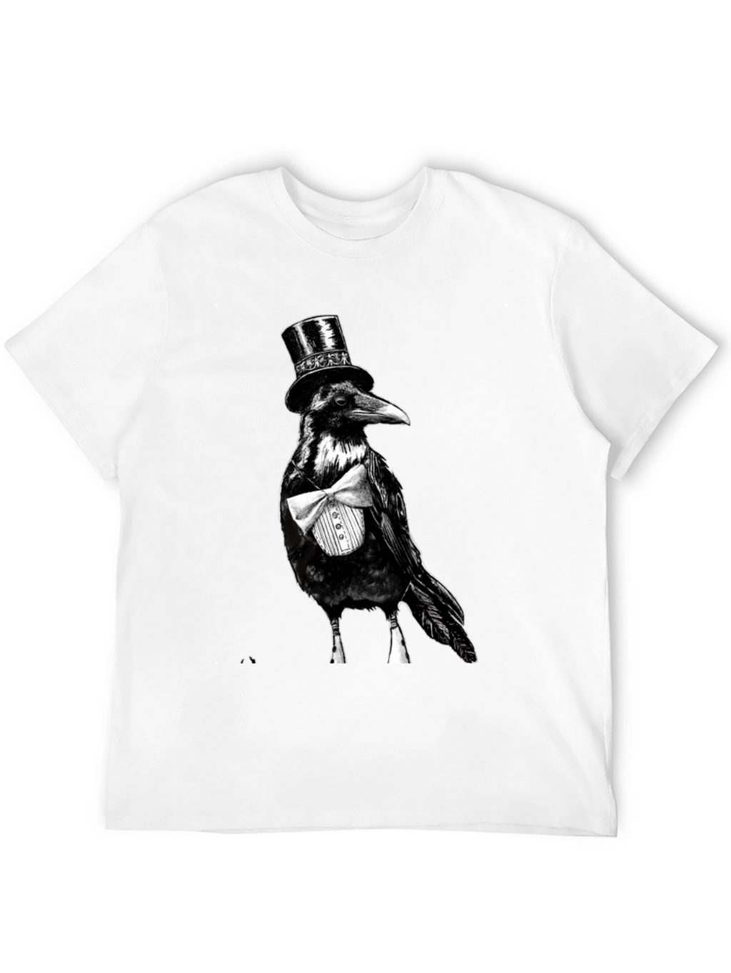 Raven Tuxedo Graphic Tee - Dapper Bird Black T-Shirt