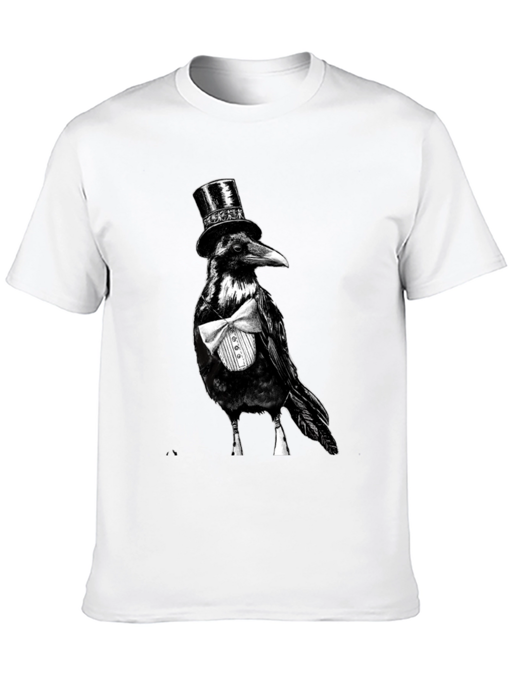 Raven Tuxedo Graphic Tee - Dapper Bird Black T-Shirt
