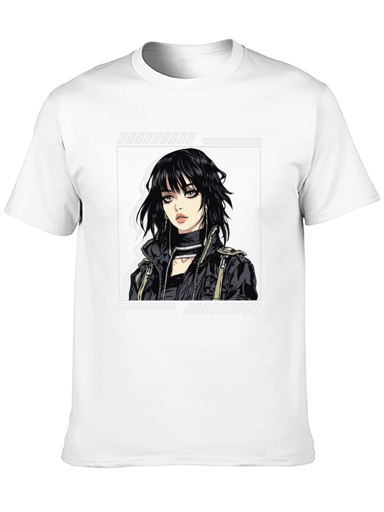 Anime Girl Graphic Black T-Shirt