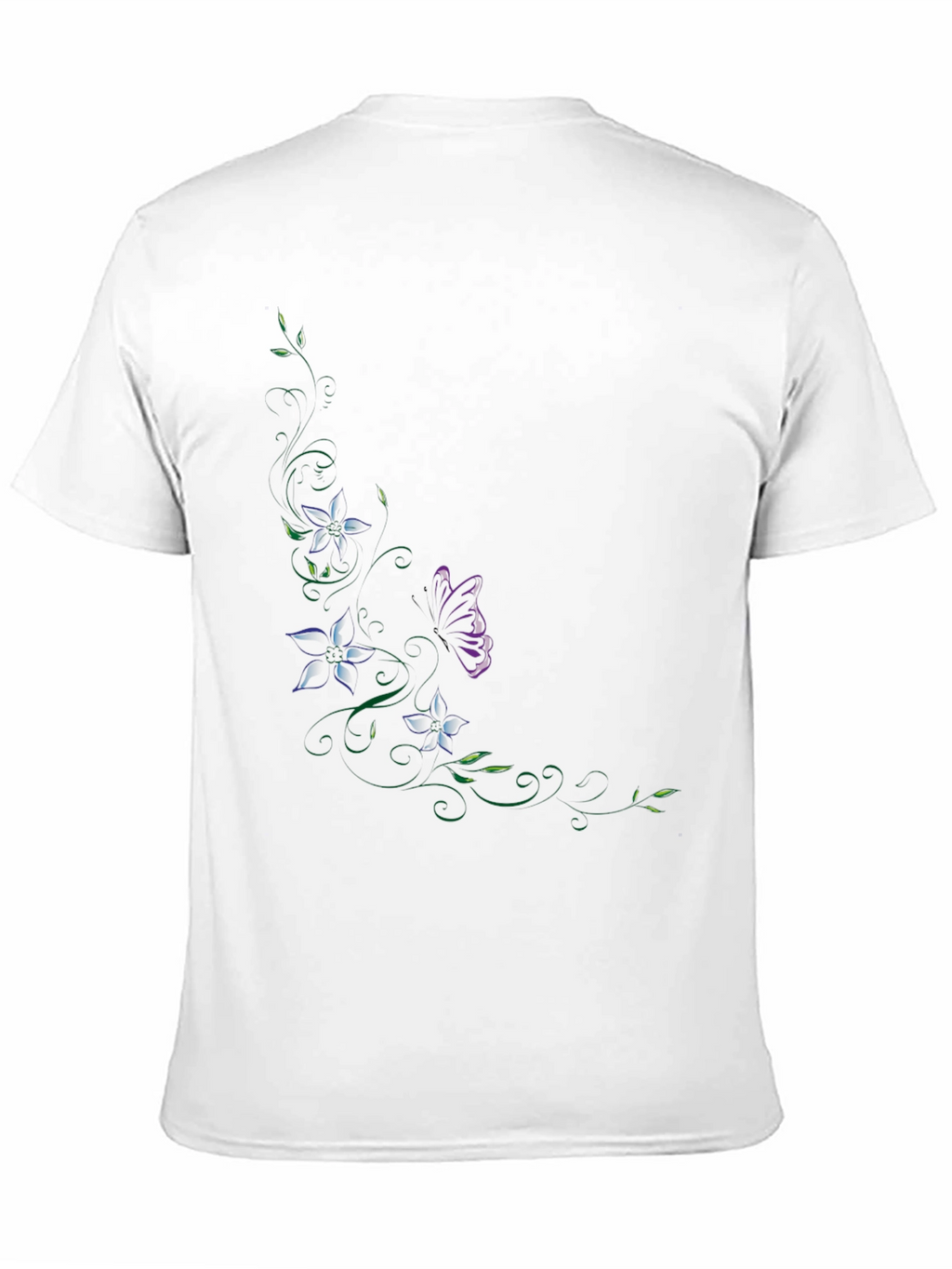 Floral Butterfly Graphic Black T-Shirt