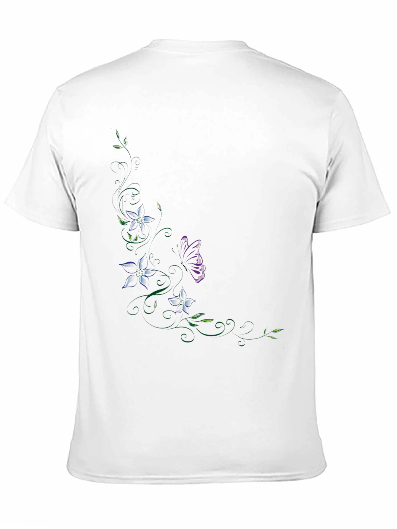Floral Butterfly Graphic Black T-Shirt