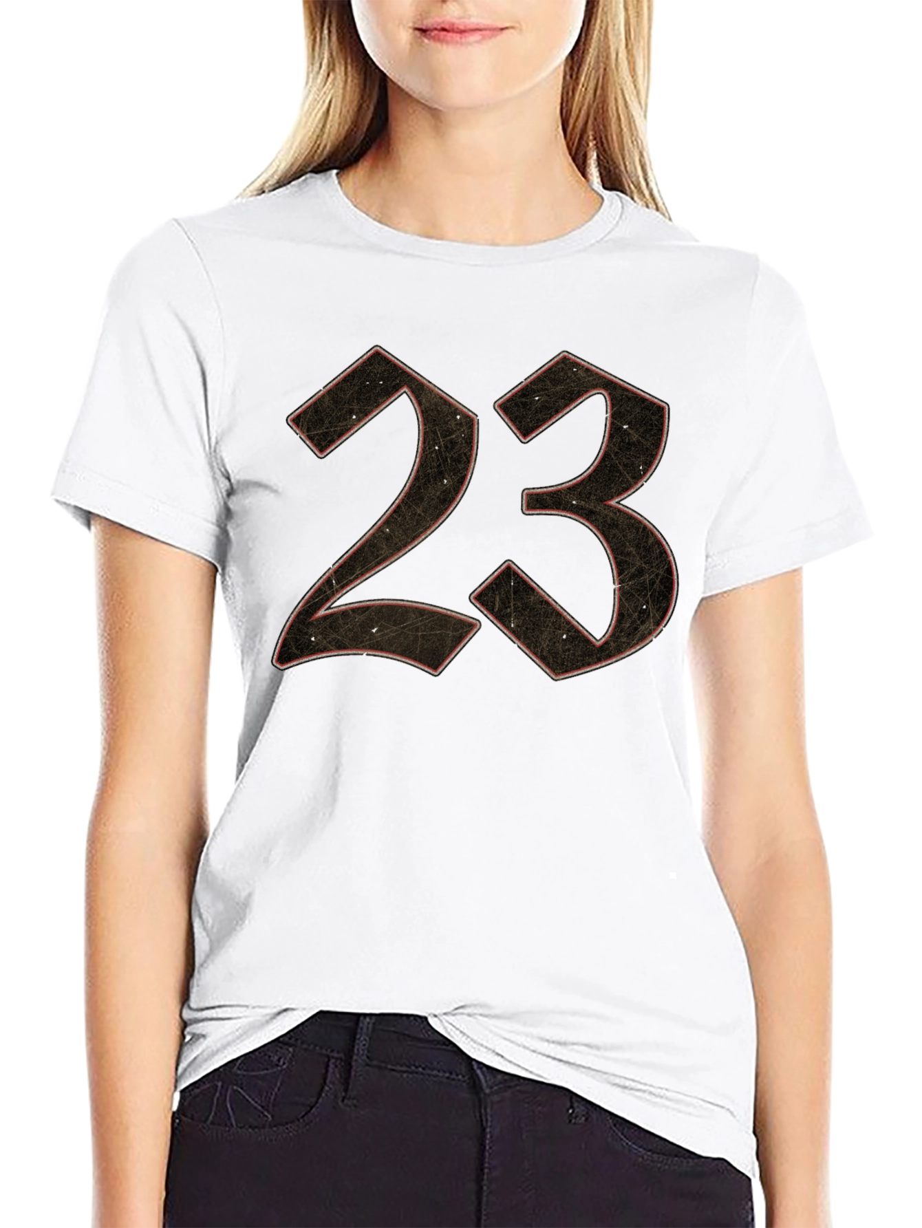 23 Graphic Print Mens Black T-Shirt
