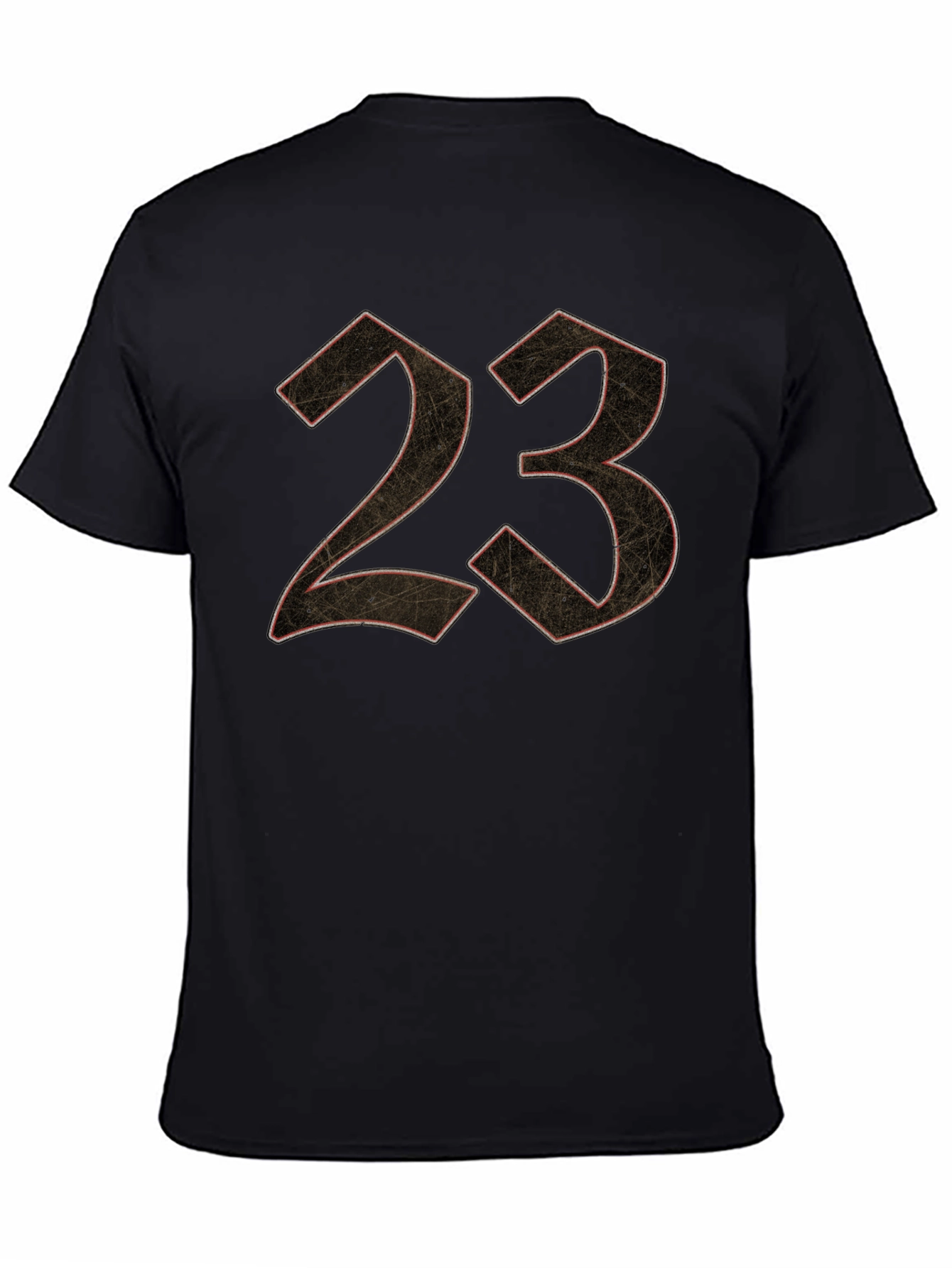 23 Graphic Print Mens Black T-Shirt