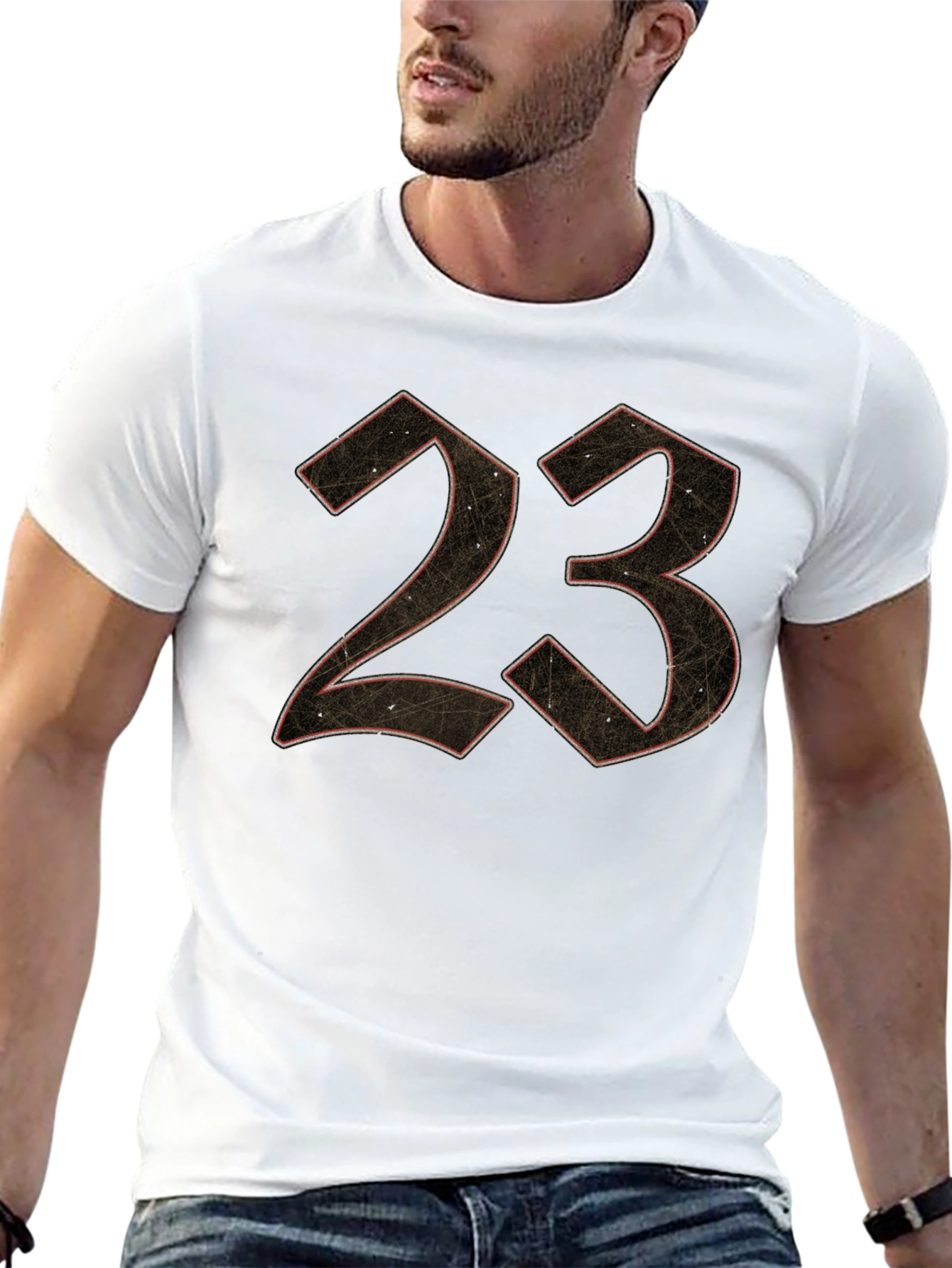 23 Graphic Print Mens Black T-Shirt