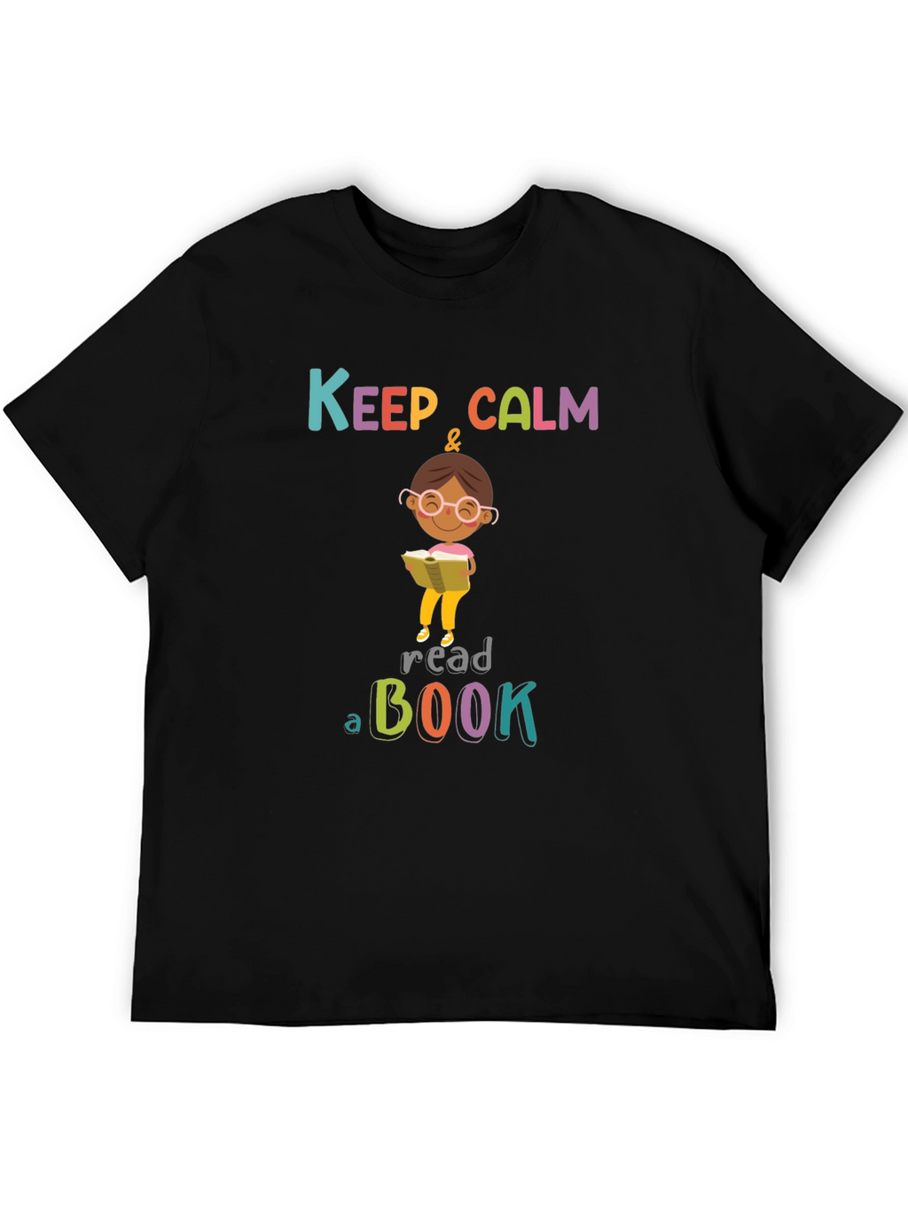 Keep Calm & Read a Book Black T-Shirt