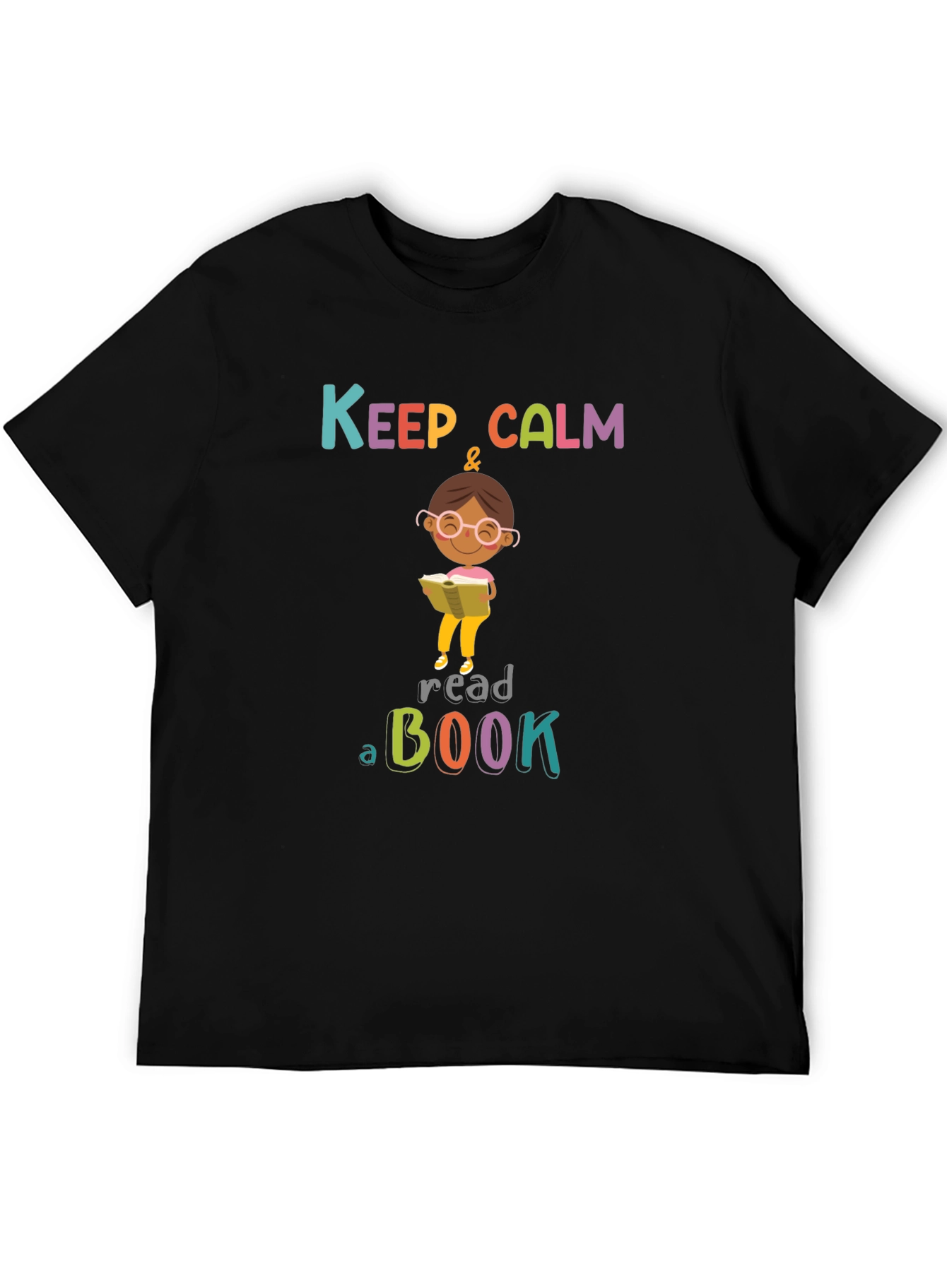 Keep Calm & Read a Book Black T-Shirt