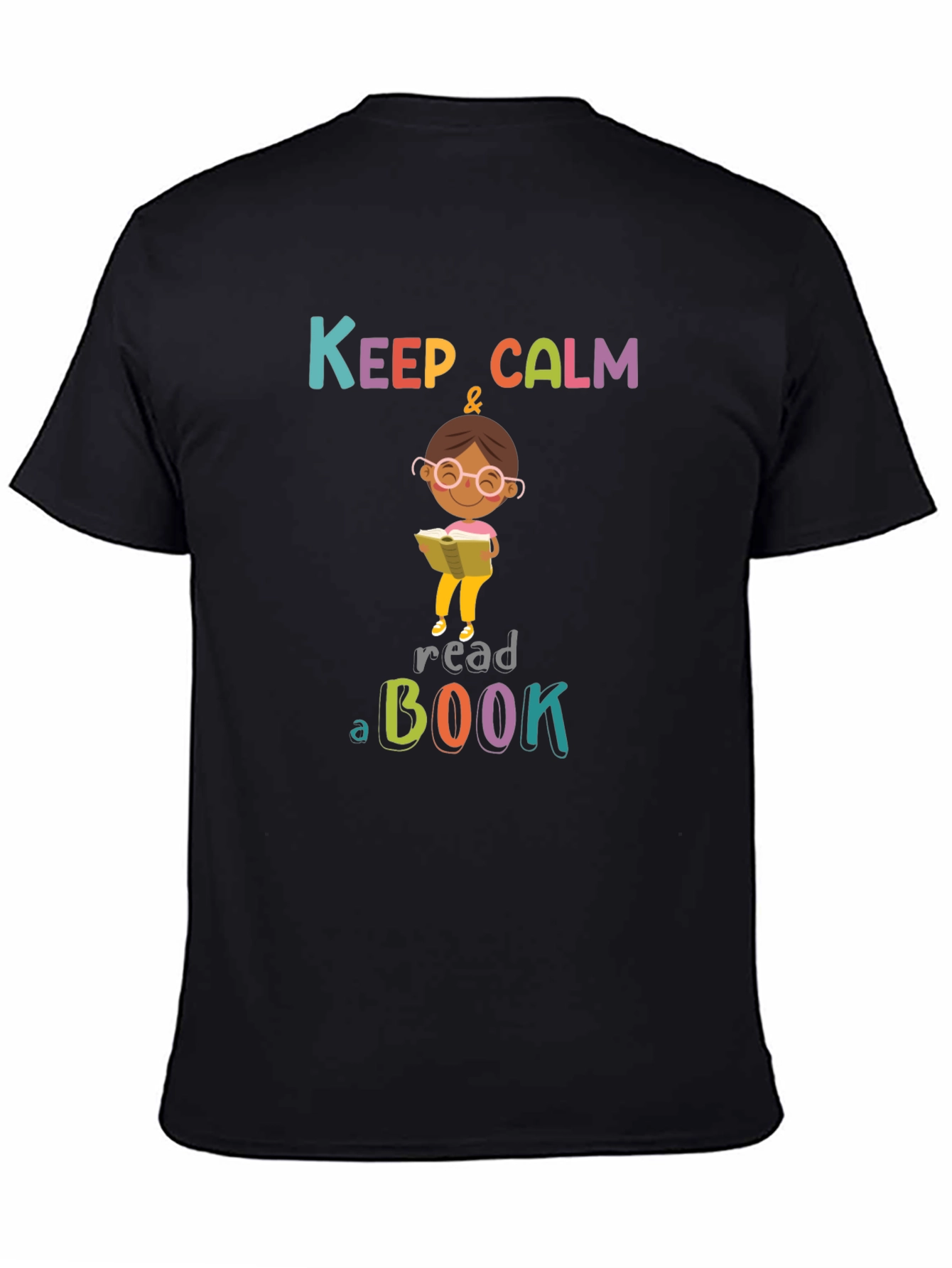 Keep Calm & Read a Book Black T-Shirt