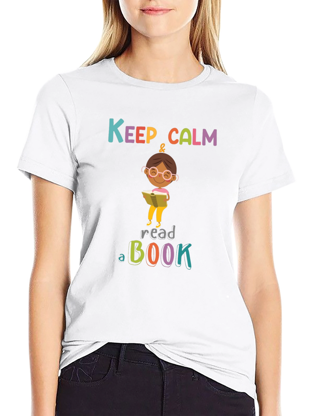 Keep Calm & Read a Book Black T-Shirt