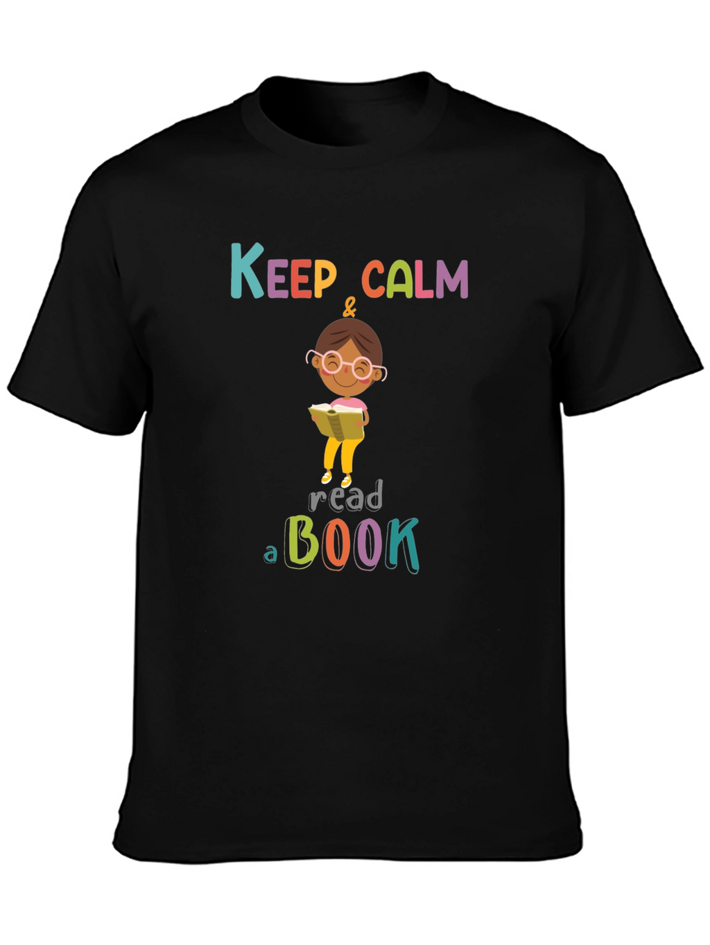 Keep Calm & Read a Book Black T-Shirt