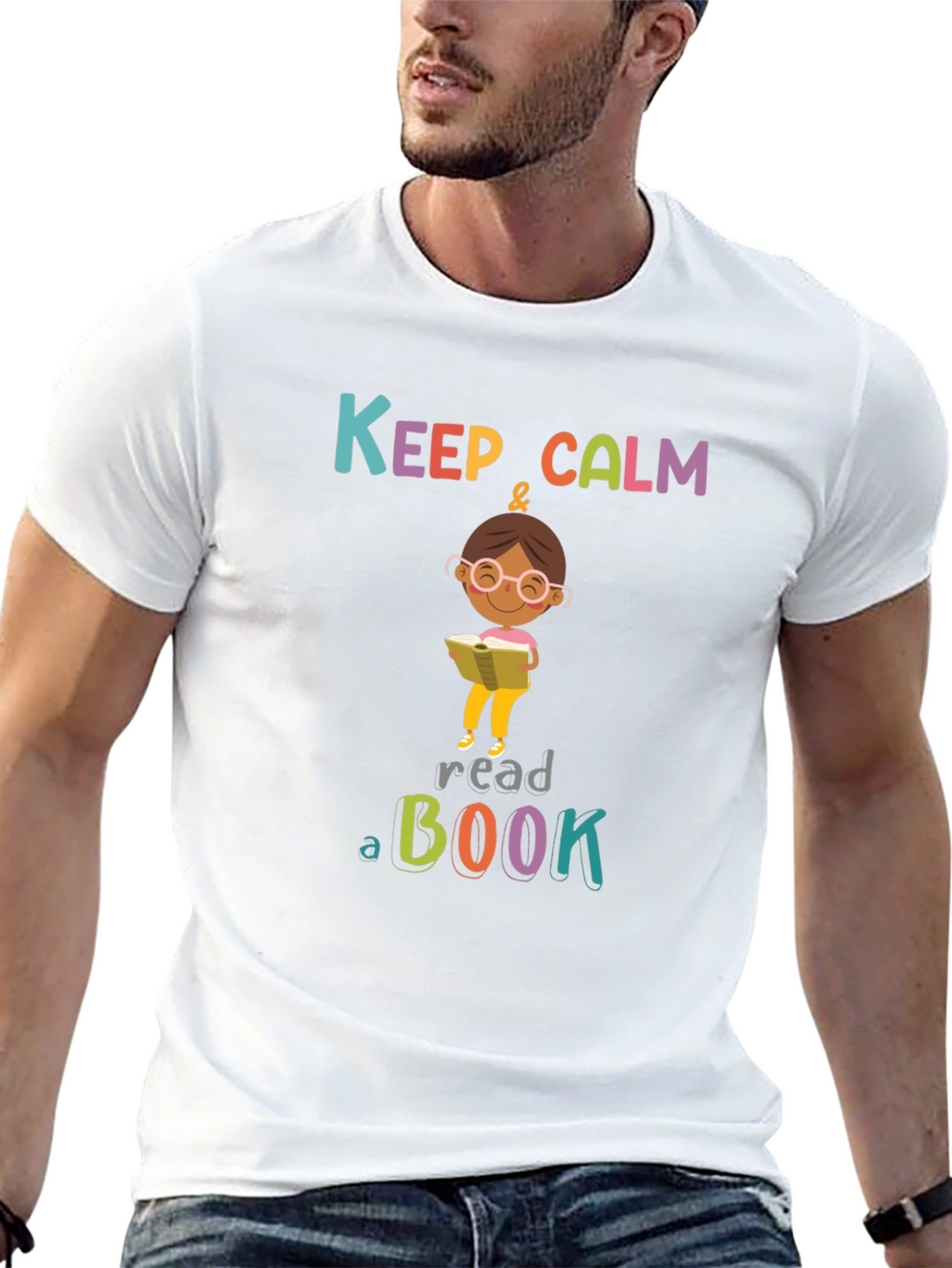 Keep Calm & Read a Book Black T-Shirt