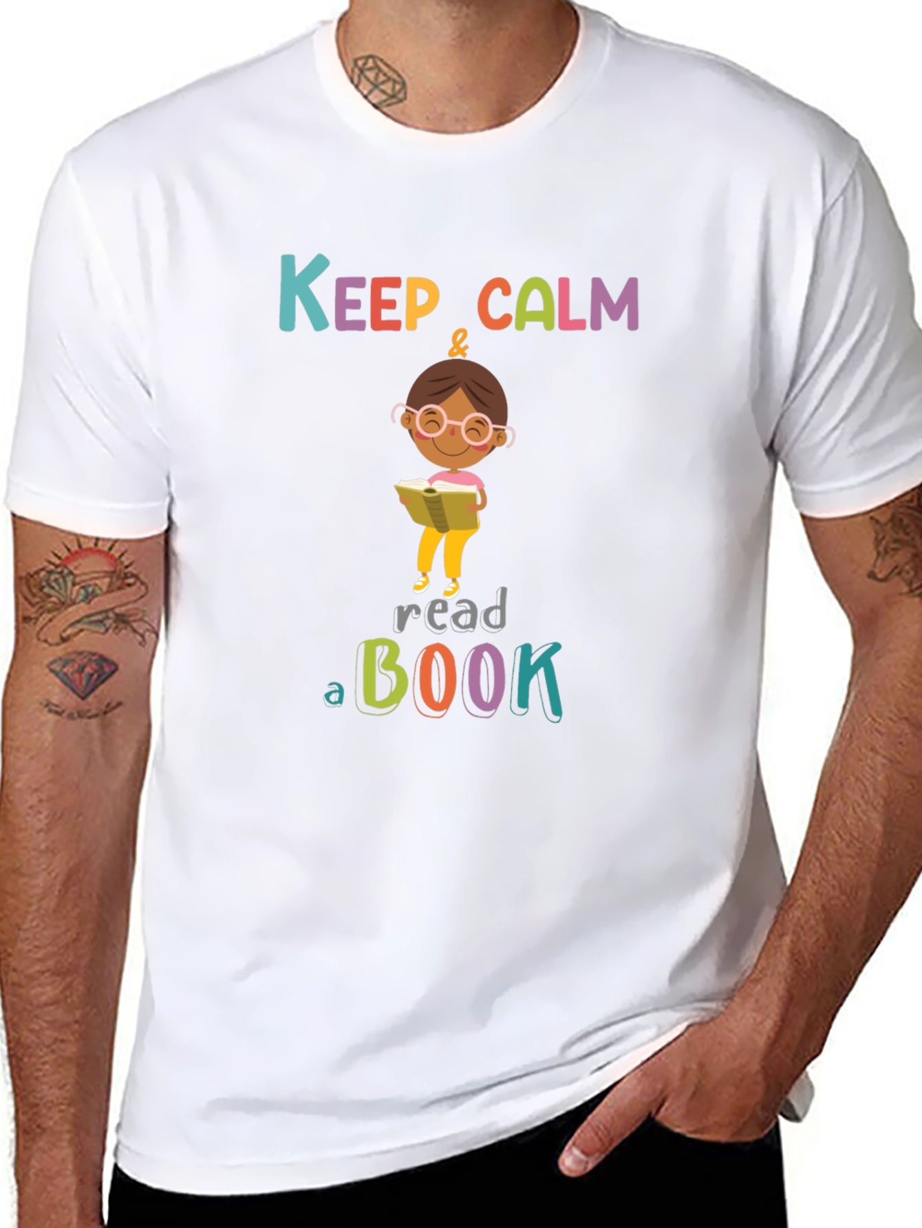 Keep Calm & Read a Book Black T-Shirt