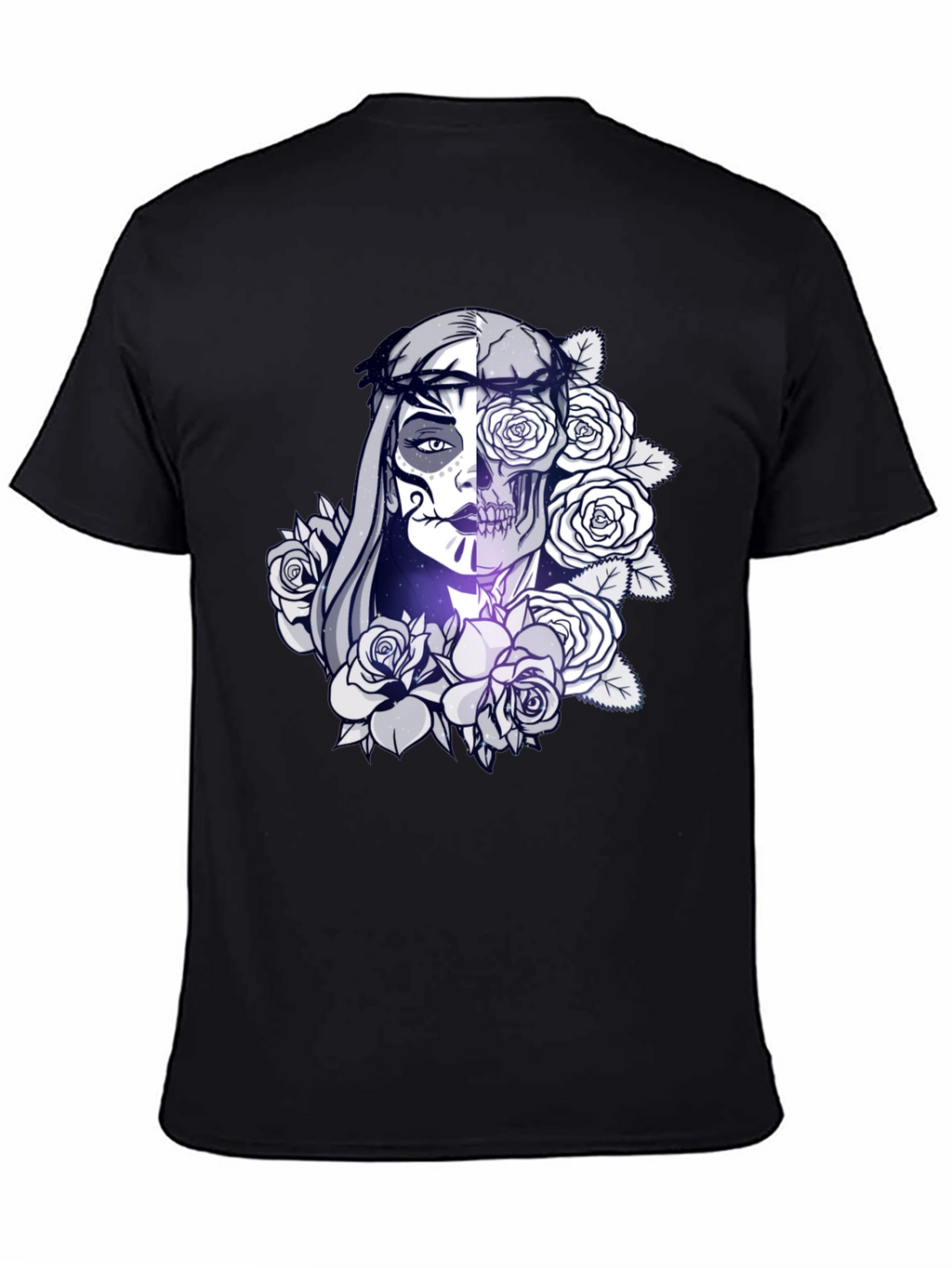 Sugar Skull Floral Black T-Shirt