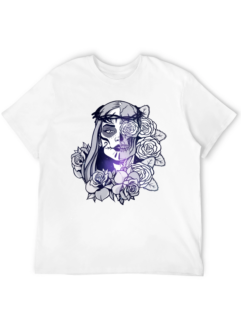 Sugar Skull Floral Black T-Shirt