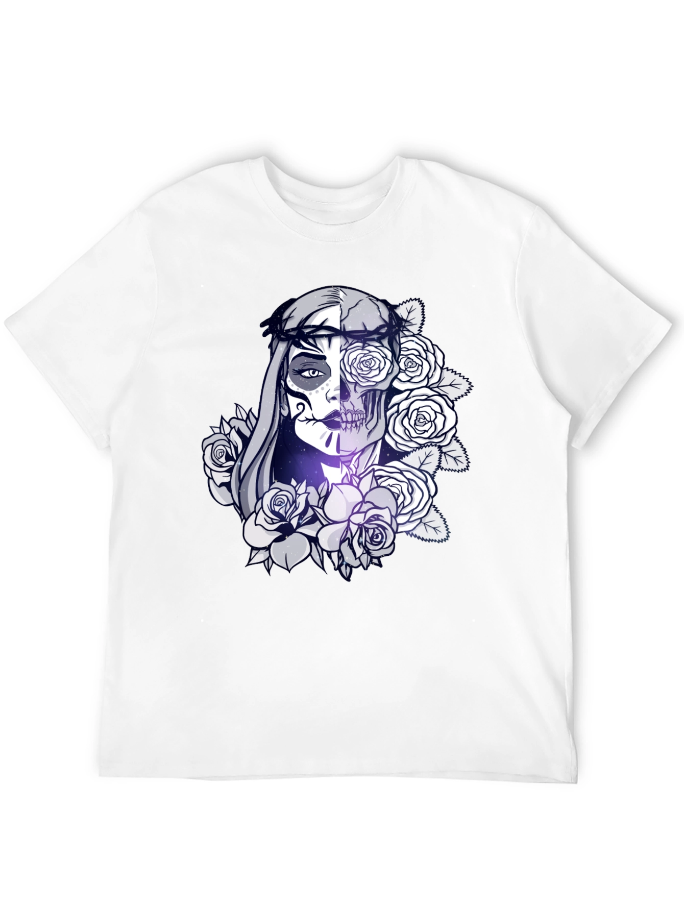 Sugar Skull Floral Black T-Shirt
