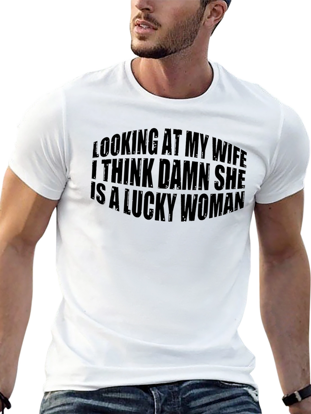 Lucky Wife Graphic Tee - Funny Husband Shirt