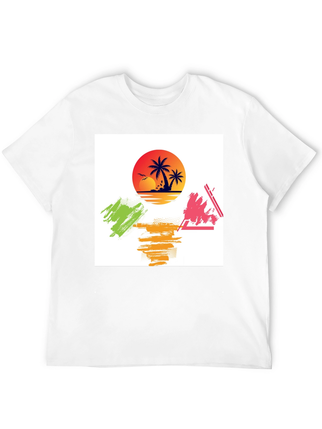 Tropical Sunset Graphic Tee - Relaxed Fit