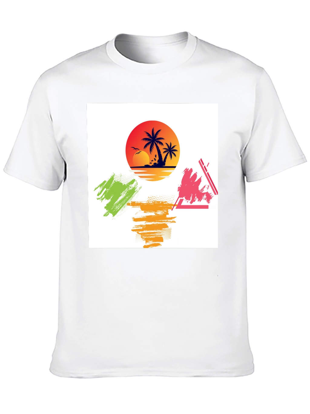 Tropical Sunset Graphic Tee - Relaxed Fit