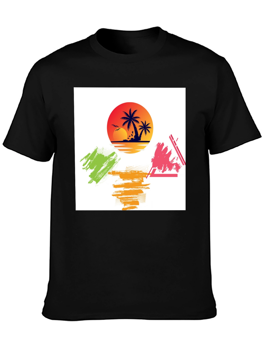 Tropical Sunset Graphic Tee - Relaxed Fit