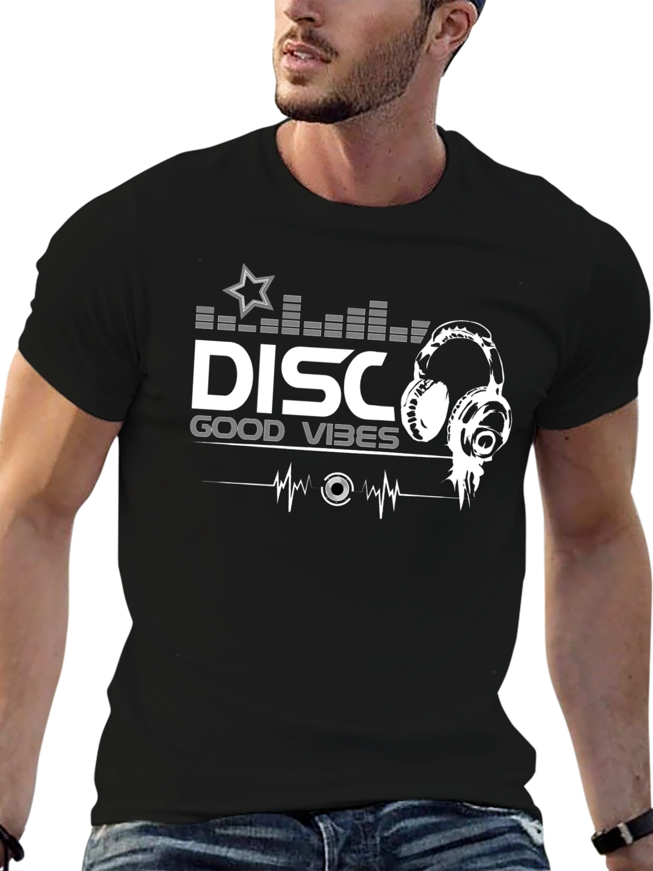 Disco Good Vibes Black T-Shirt