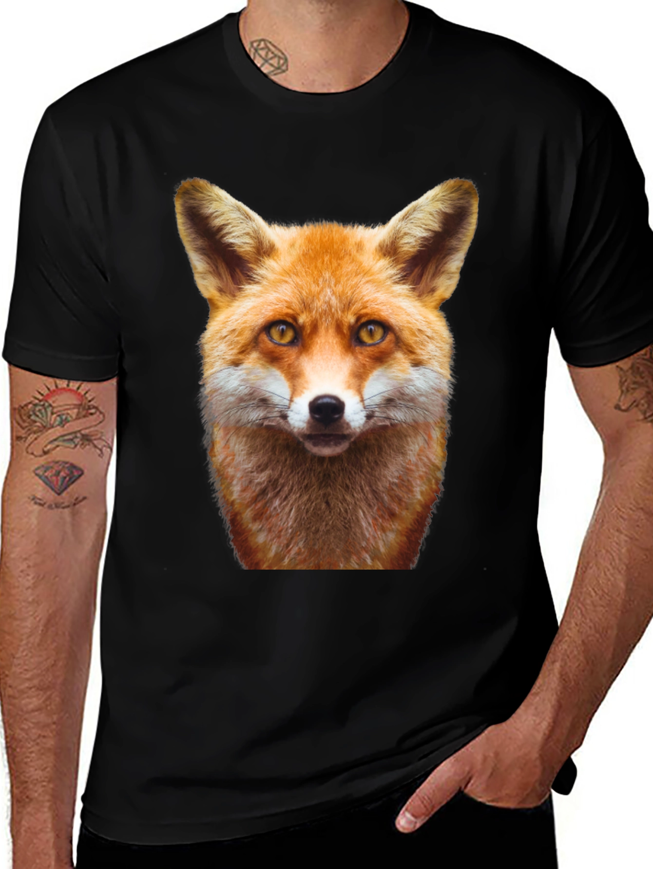 Fox Head Graphic Black T-Shirt