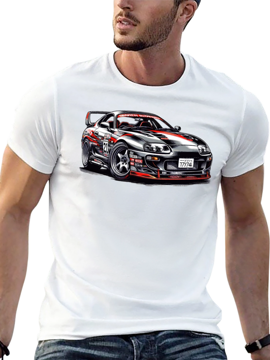Racing Car Graphic T-Shirt - Supra Design