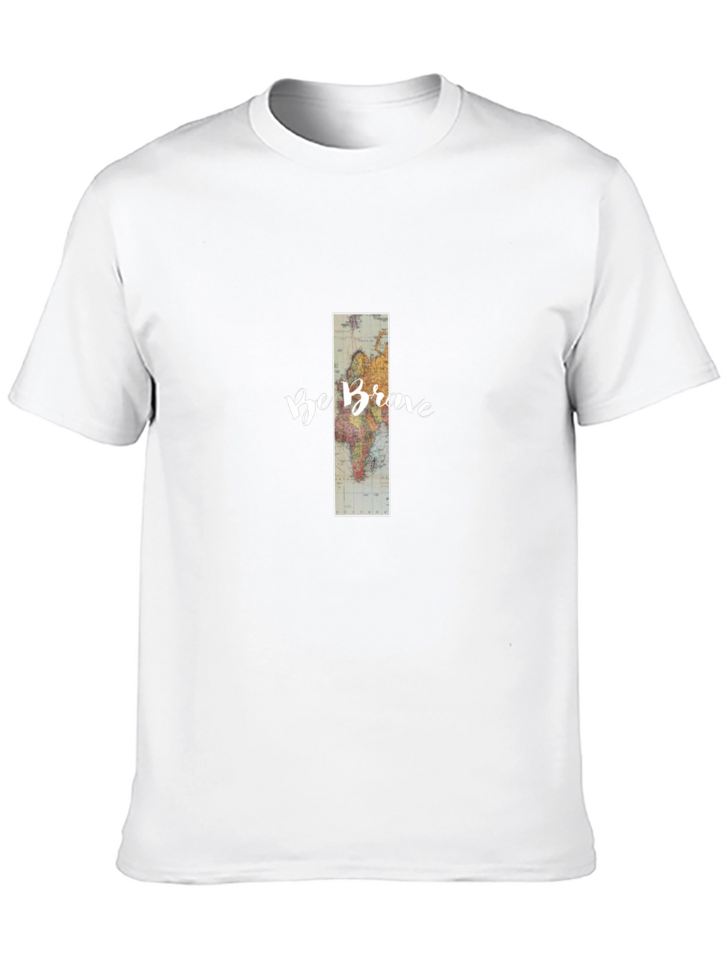 Be Brave World Map Graphic Tee - Black