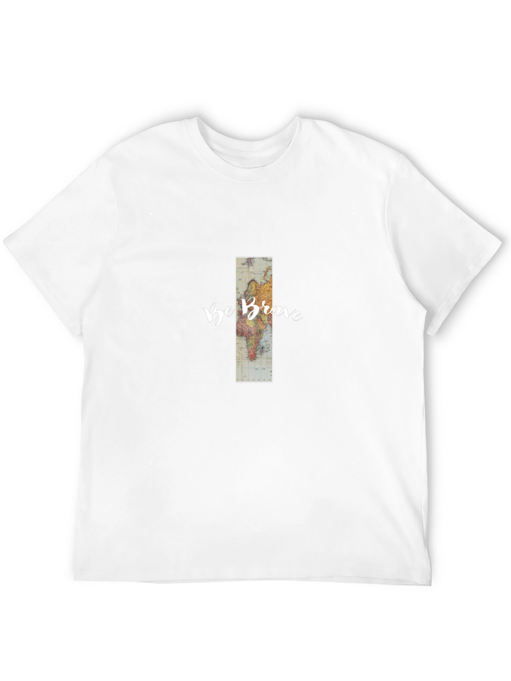Be Brave World Map Graphic Tee - Black
