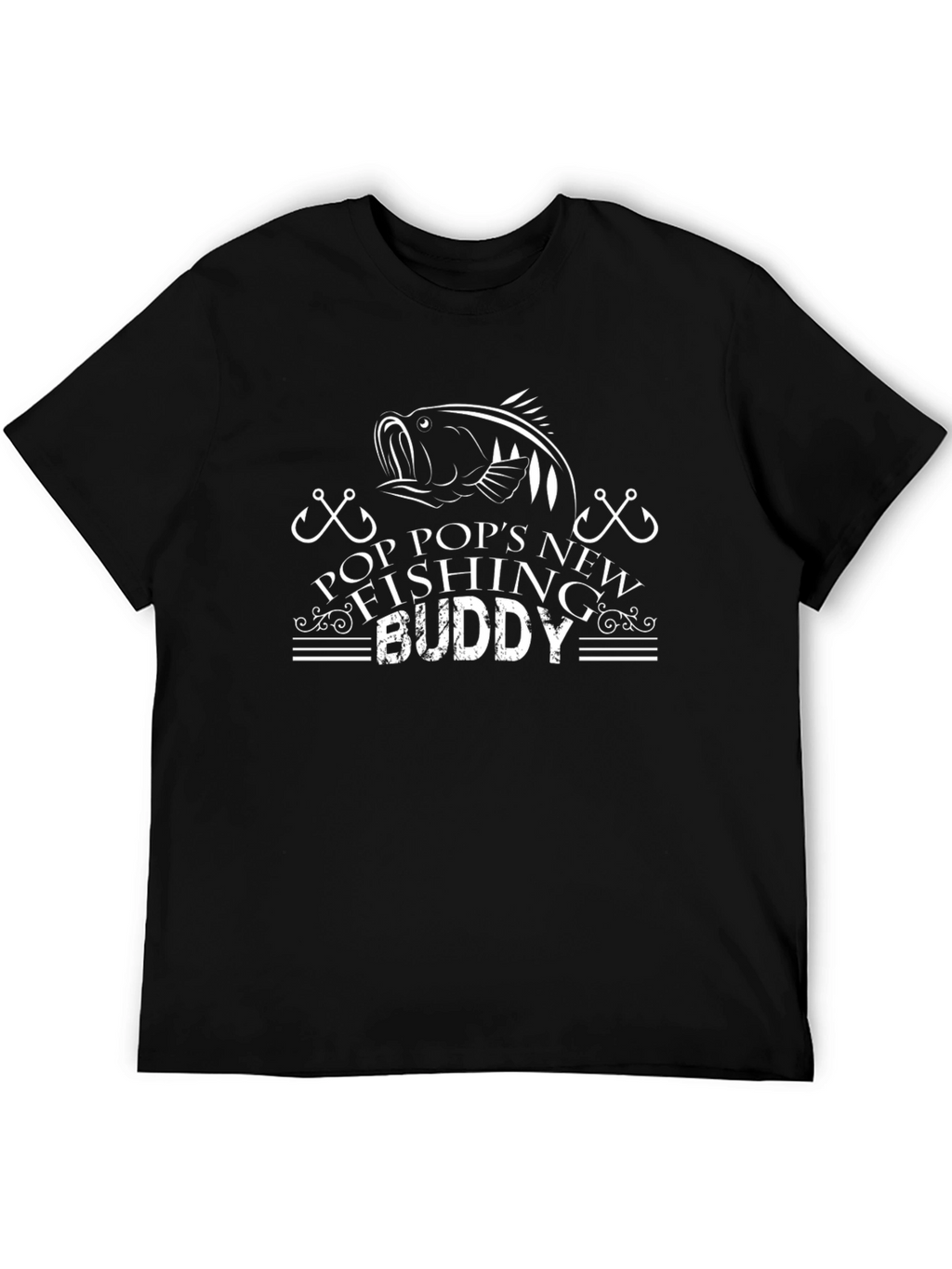Pop Pops New Fishing Buddy Black T-Shirt