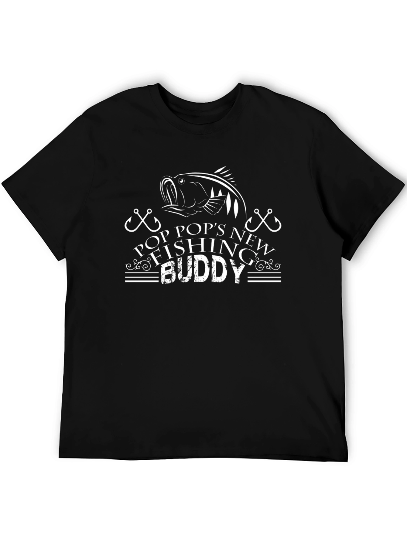 Pop Pops New Fishing Buddy Black T-Shirt