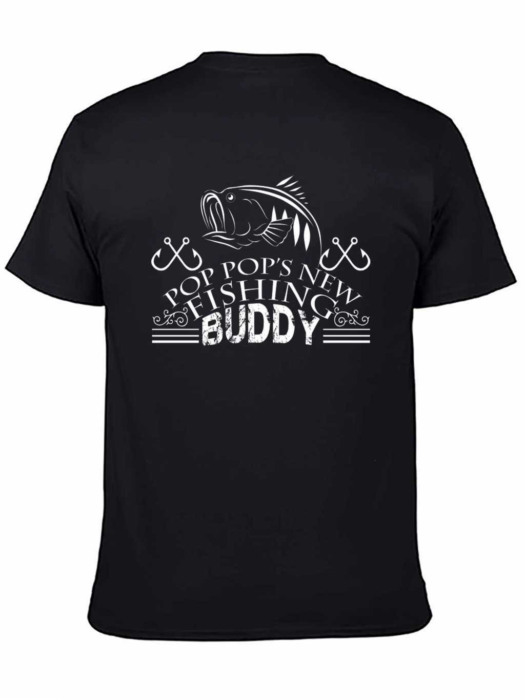 Pop Pops New Fishing Buddy Black T-Shirt