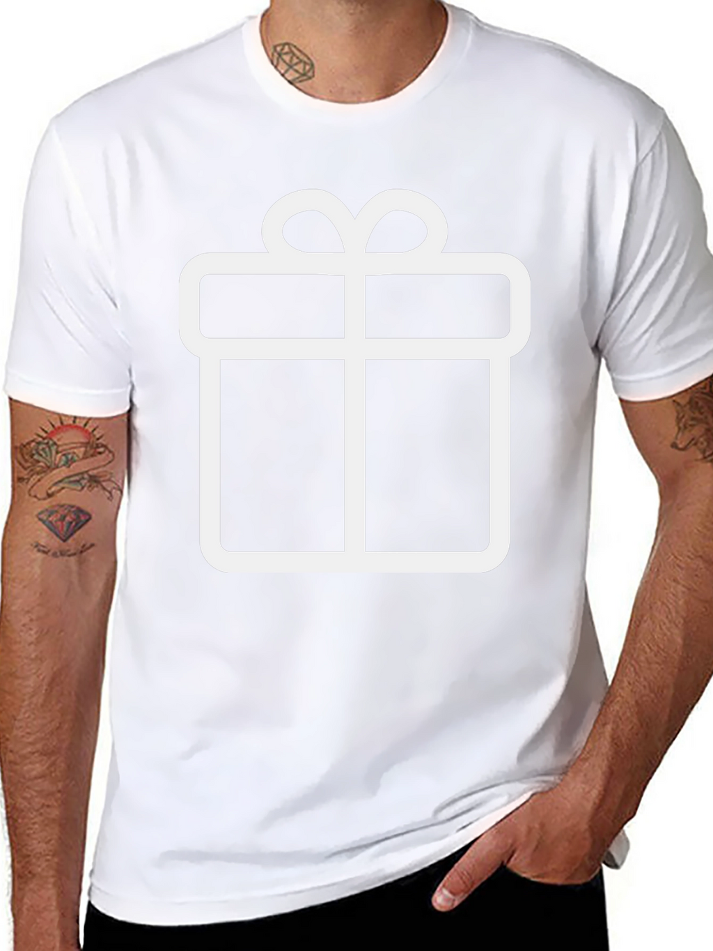 Festive Gift Box Tee - Black Graphic T-Shirt