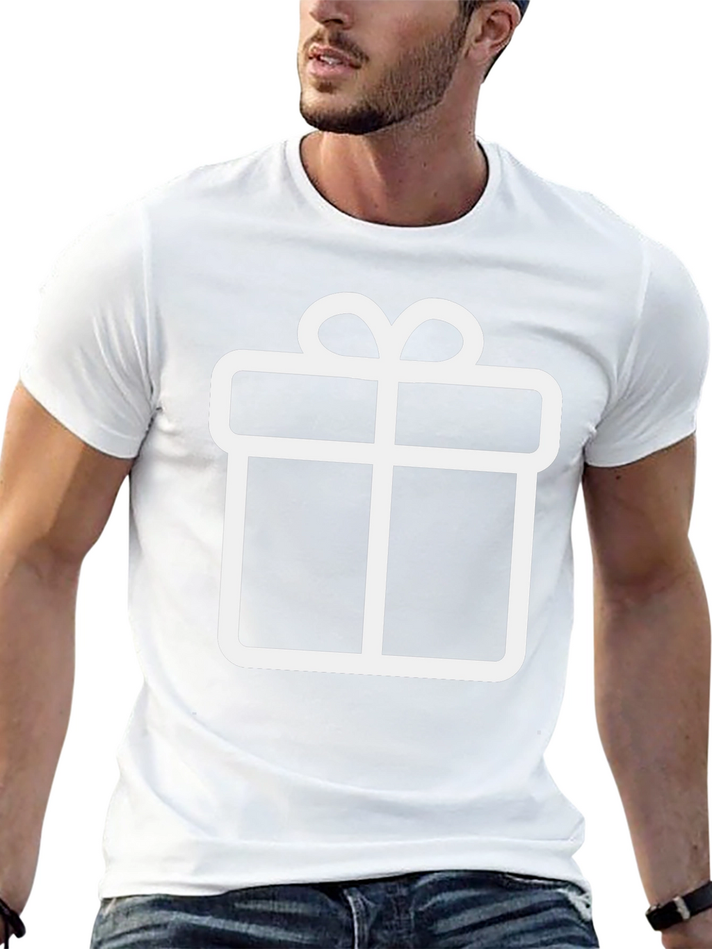 Festive Gift Box Tee - Black Graphic T-Shirt