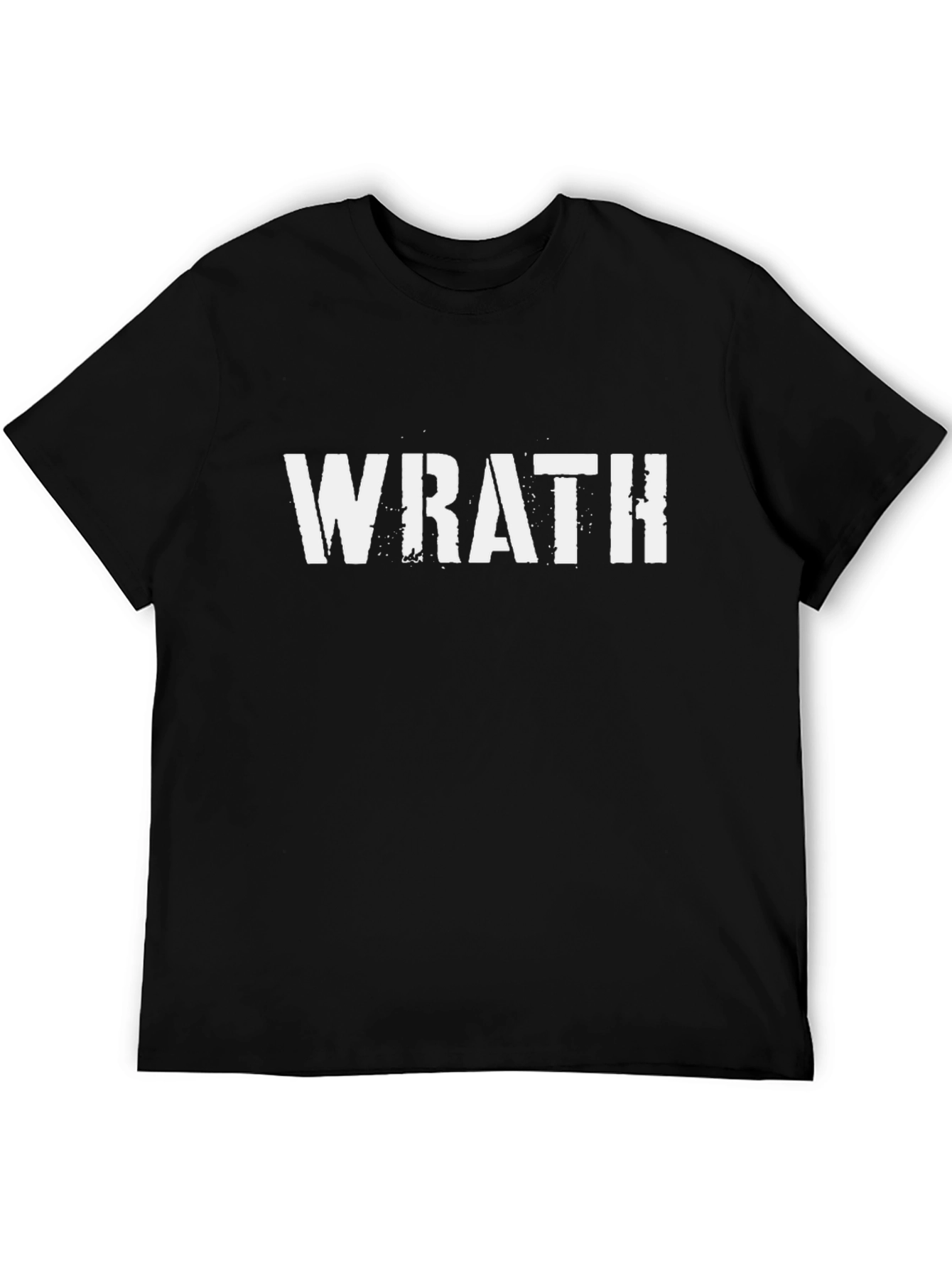 Wrath Graphic Tee - Black Cotton Casual T-Shirt