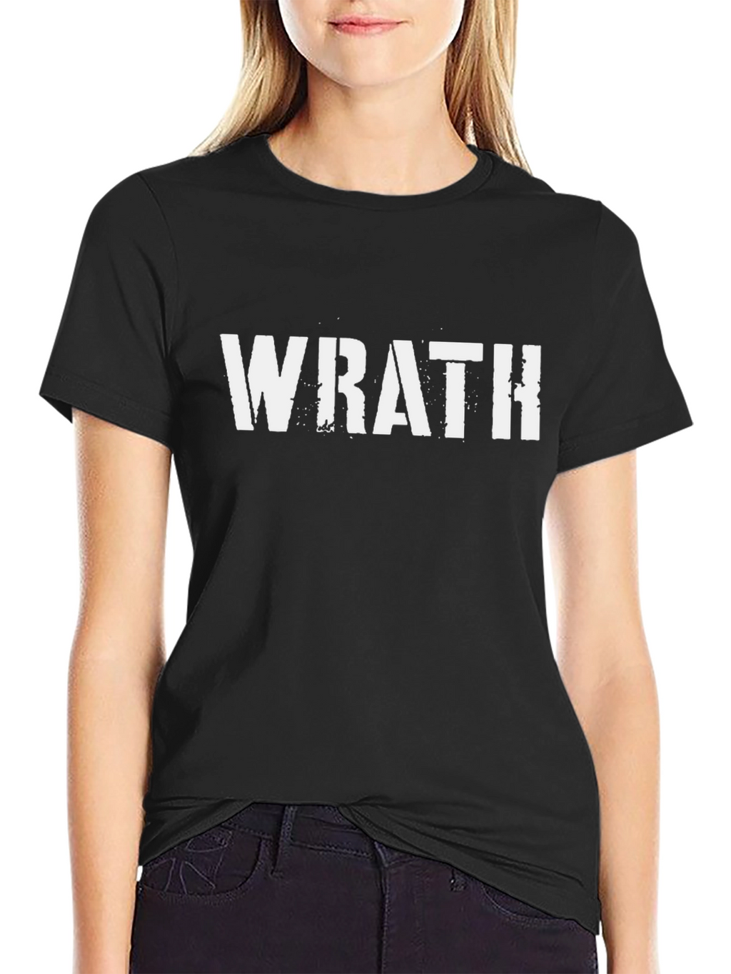 Wrath Graphic Tee - Black Cotton Casual T-Shirt