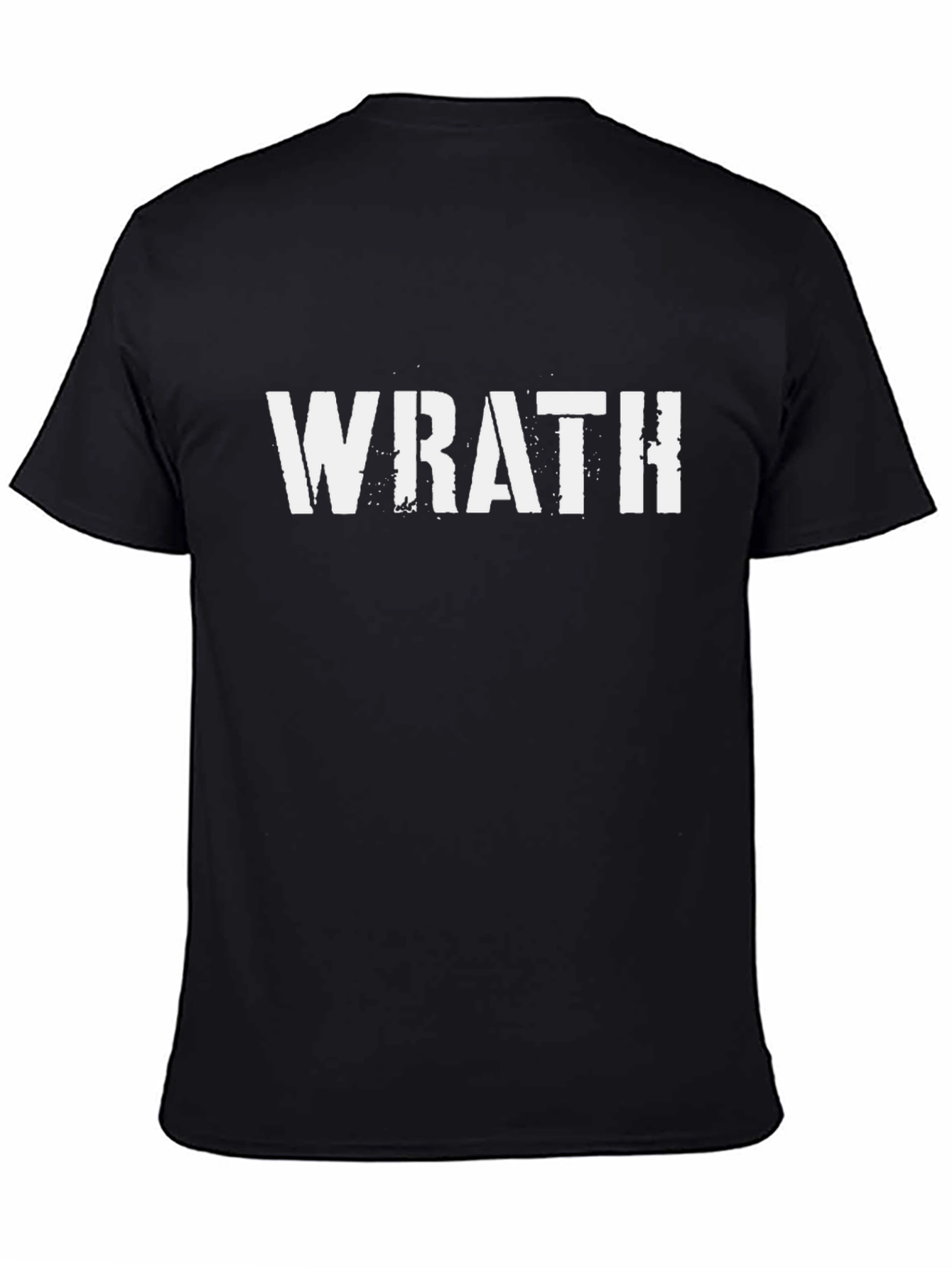 Wrath Graphic Tee - Black Cotton Casual T-Shirt